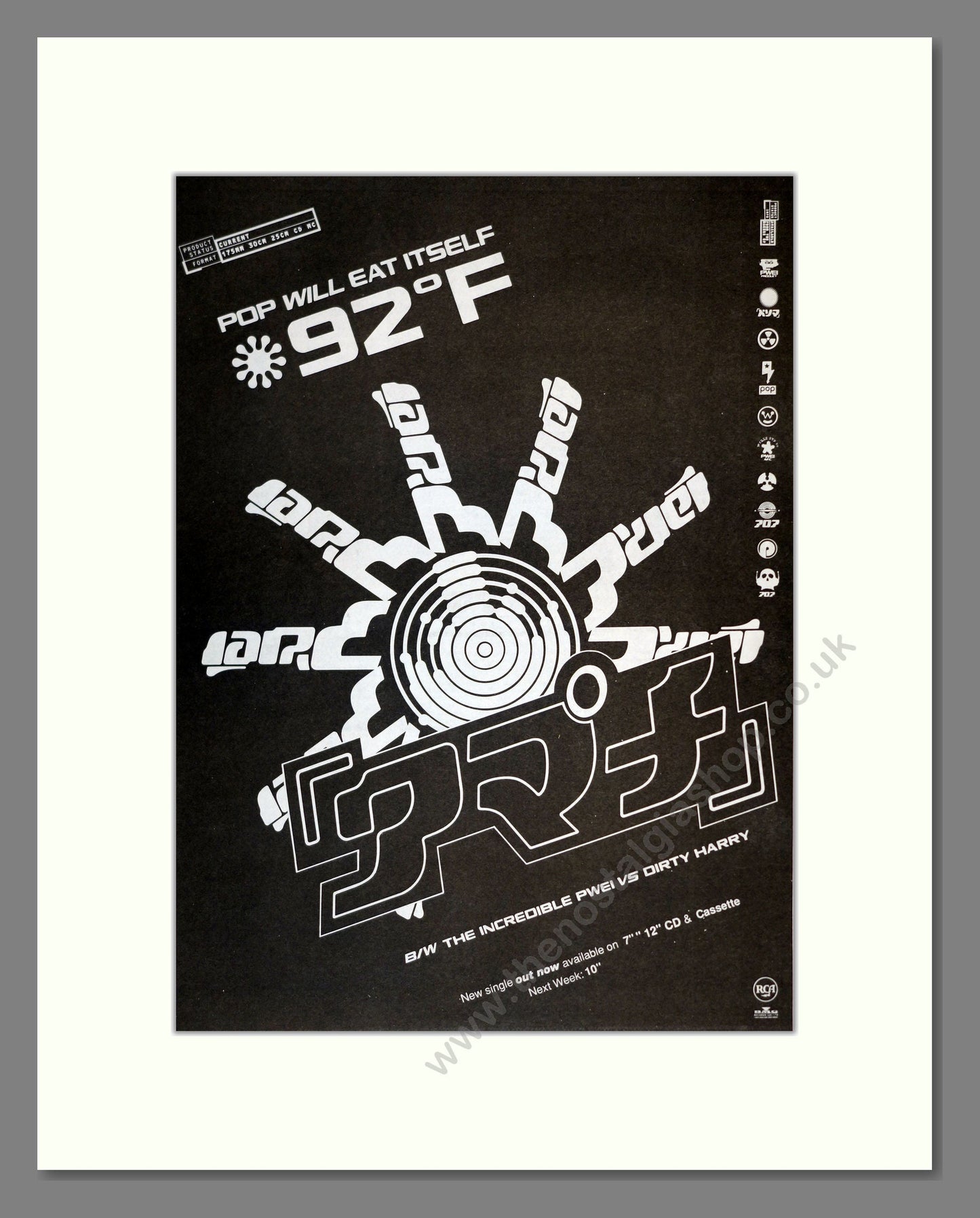 Pop Will Eat Itself - 92F. Vintage Advert 1991 (ref AD17308)