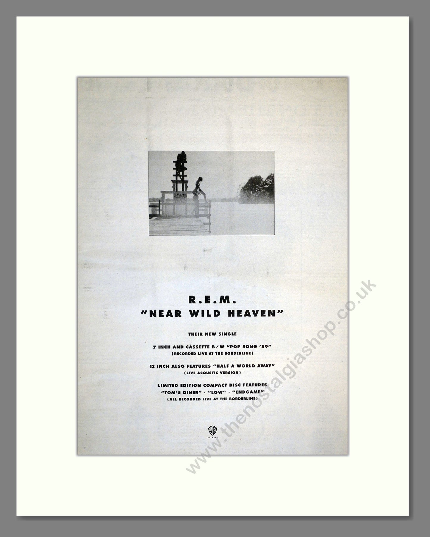 R.E.M. - Near Wild Heaven. Vintage Advert 1991 (ref AD17384)
