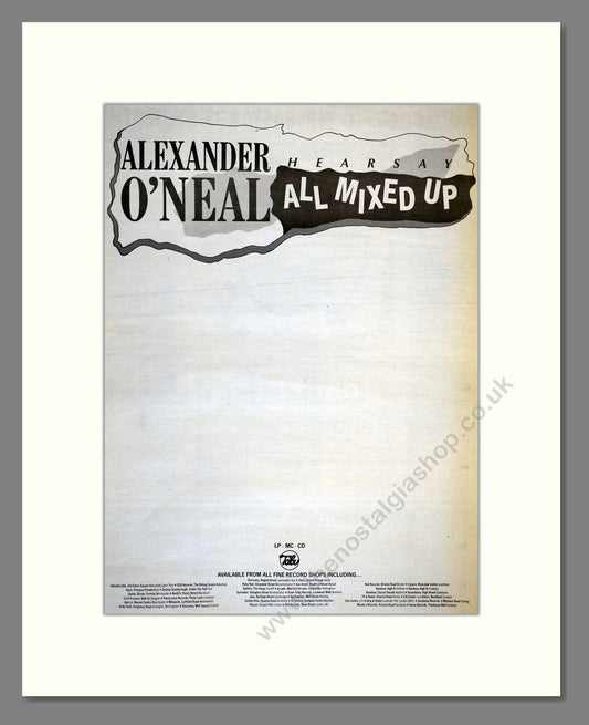 Alexander O'Neal - Hearsay All Mixed Up. Vintage Advert 1988 (ref AD17389)