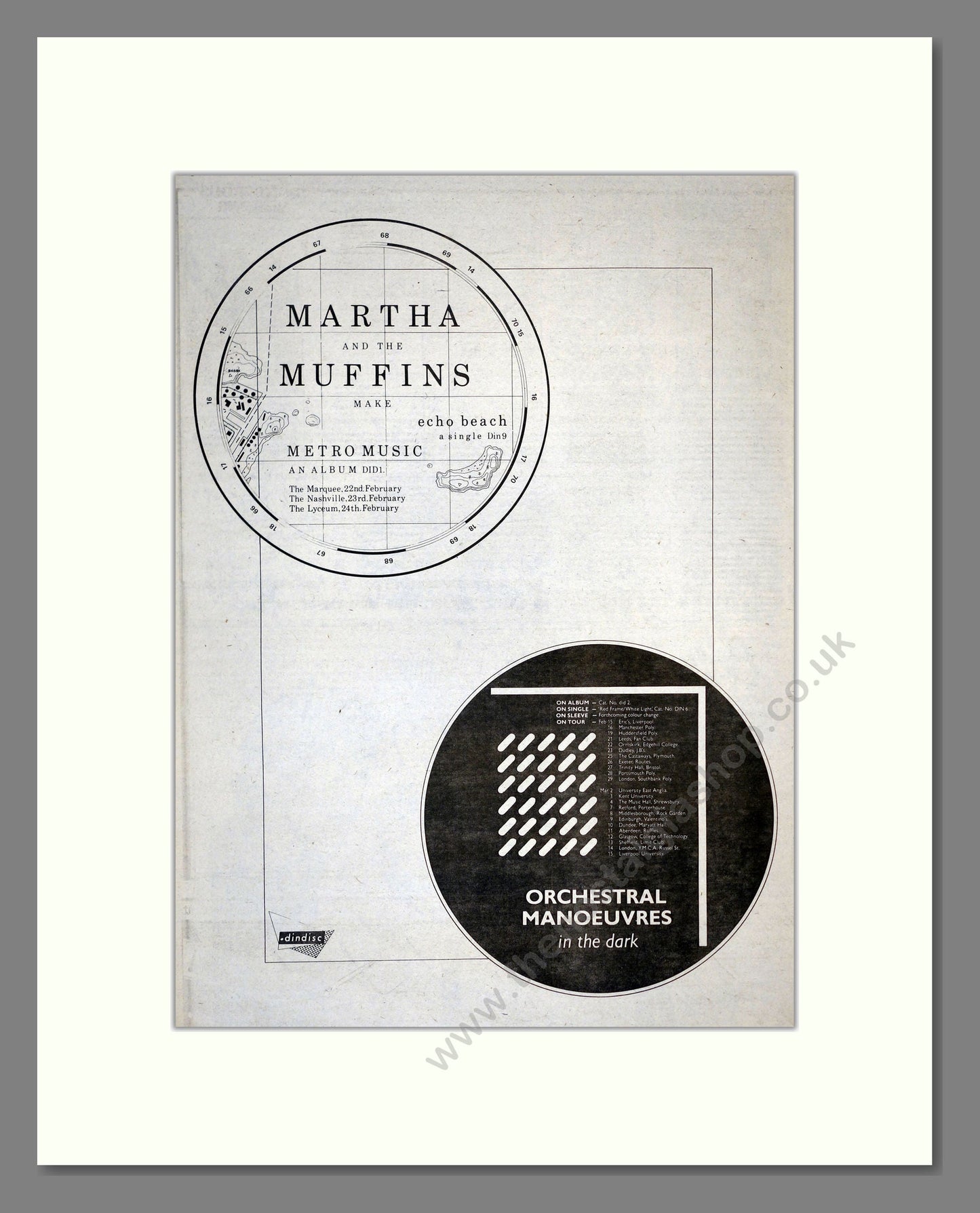 Martha And The Muffins / OMD - New Albums. Vintage Advert 1980 (ref AD17422)