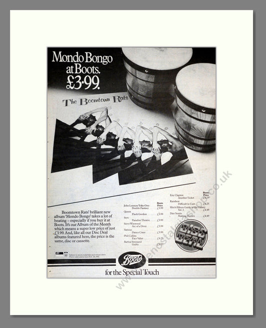 Boomtown Rats (The) - Mongo Bongo. Vintage Advert 1981 (ref AD17429)