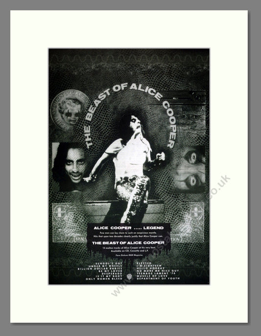 Alice Cooper - The Beast Of Alice Cooper. Vintage Advert 1989 (ref AD17450)