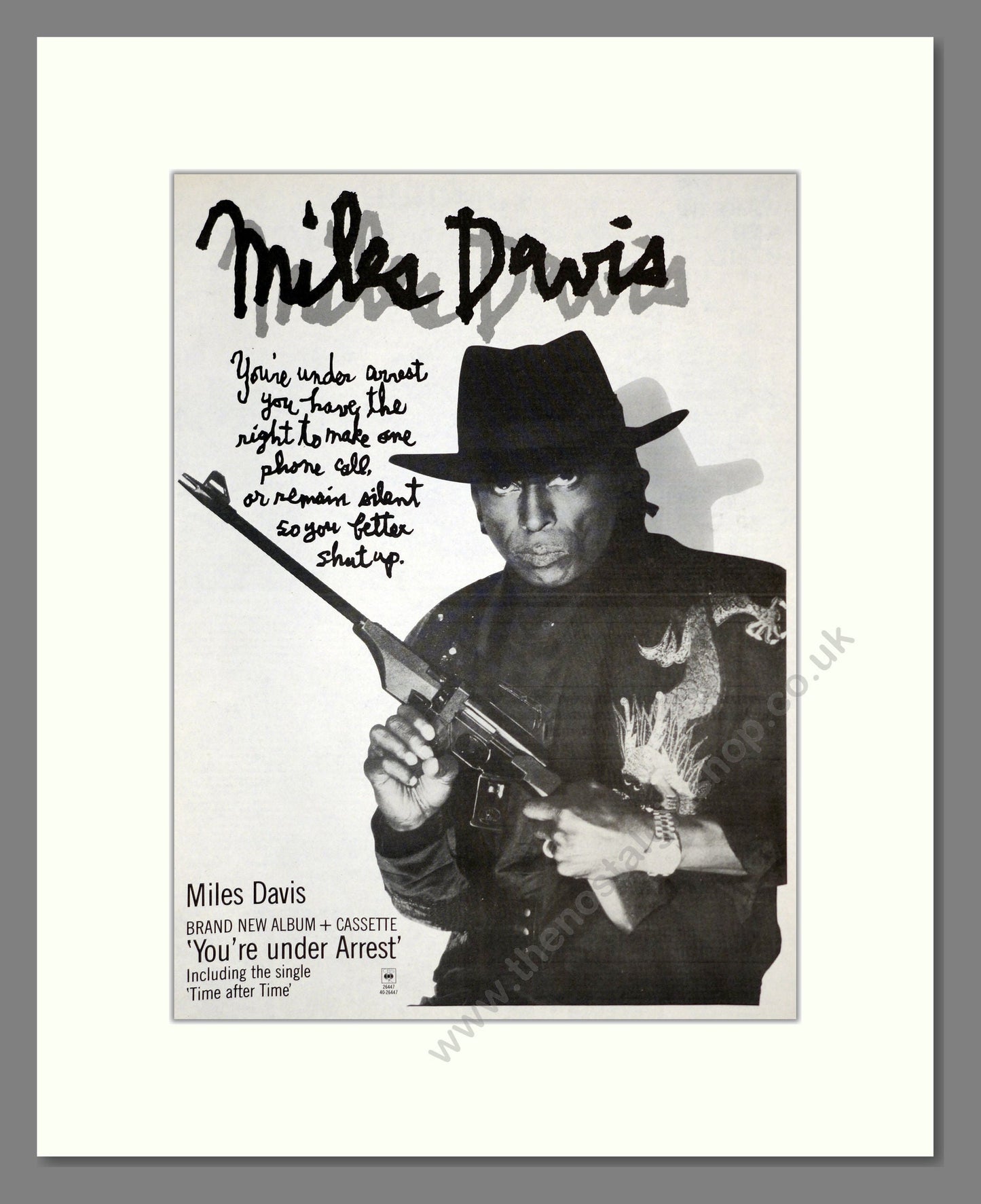 Miles Davies - You're Under Arrest. Vintage Advert 1985 (ref AD17498)