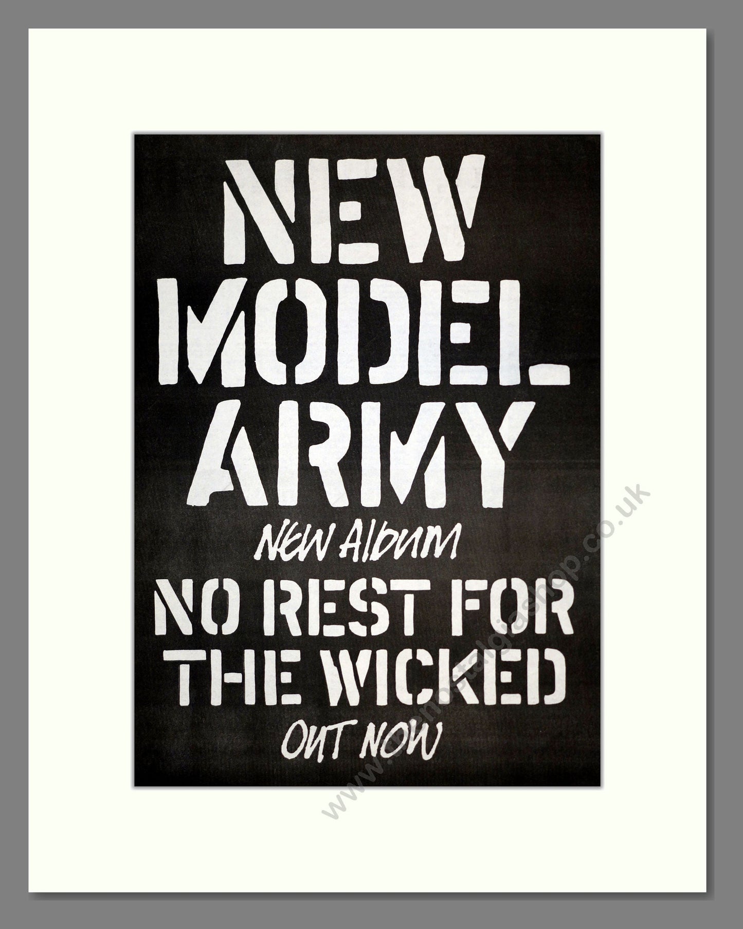 New Model Army - No Rest For The Wicked. Vintage Advert 1985 (ref AD17507)