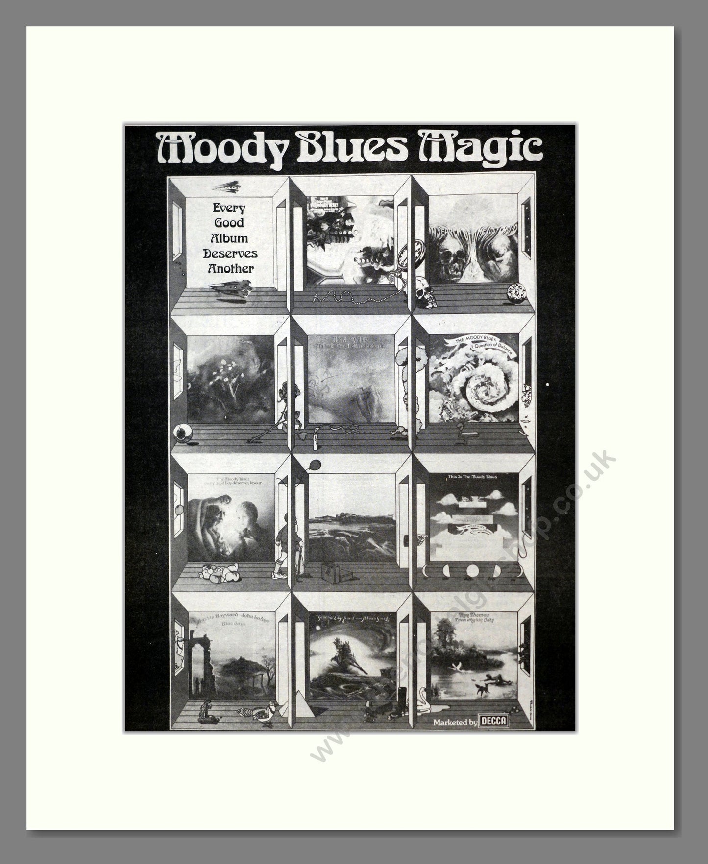 Moody Blues - Various Albums. Vintage Advert 1976 (ref AD17538)
