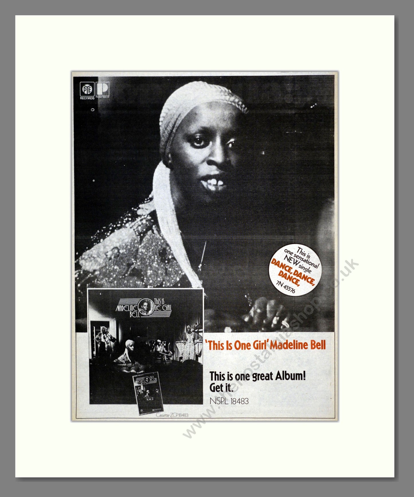 Madeline Bell - This Is One Girl. Vintage Advert 1976 (ref AD17542)