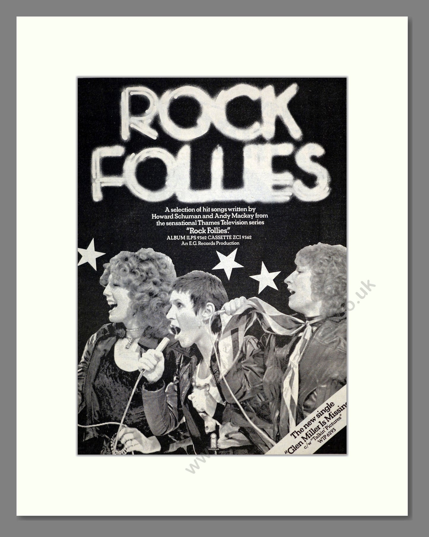 Rock Follies - Soundtrack. Vintage Advert 1976 (ref AD17553)