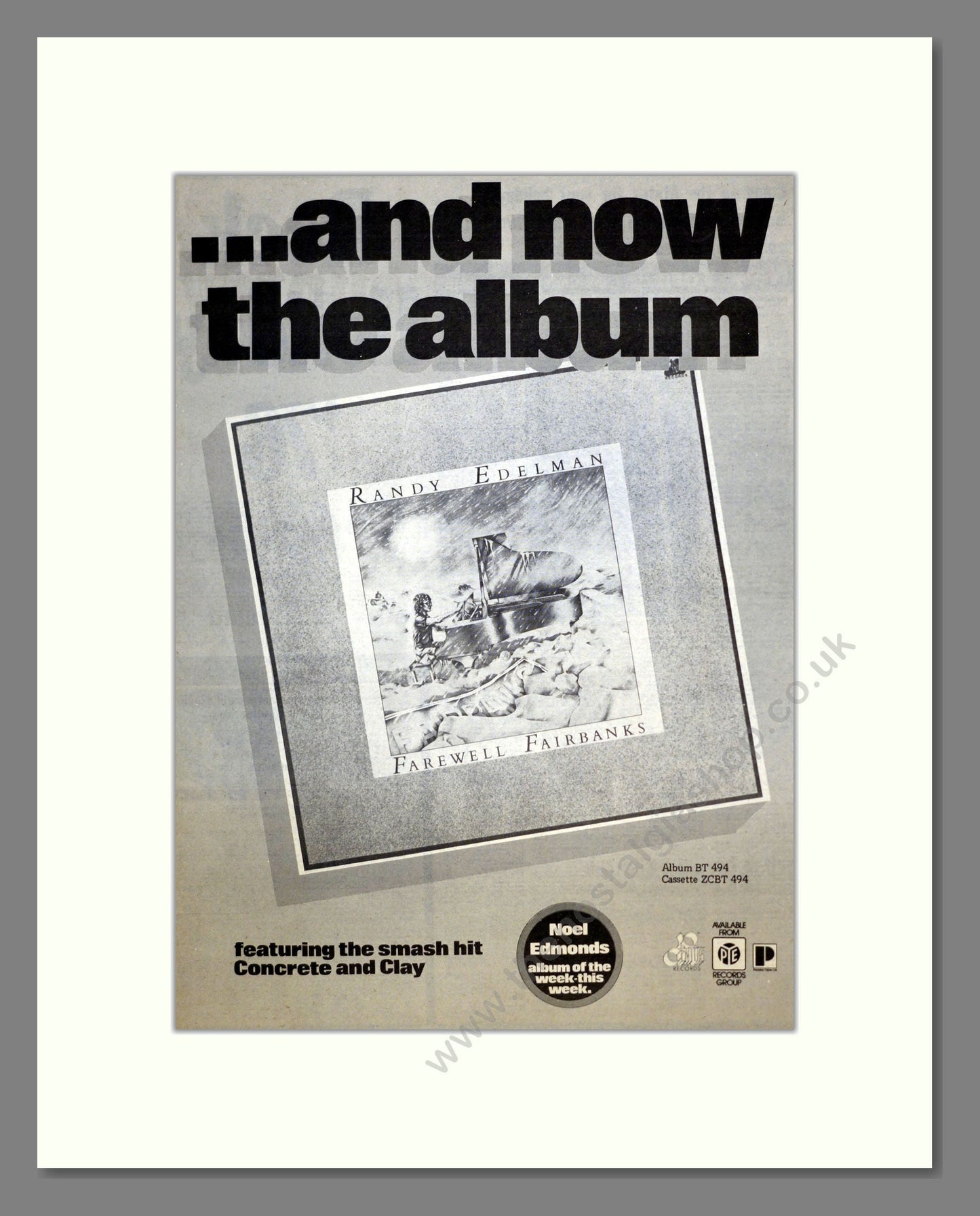 Randy Edelman - Farewell Fairbanks. Vintage Advert 1976 (ref AD17577)