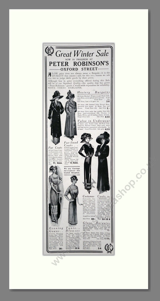 Peter Robinson - Fashion. Vintage Advert 1911 (ref AD201289)