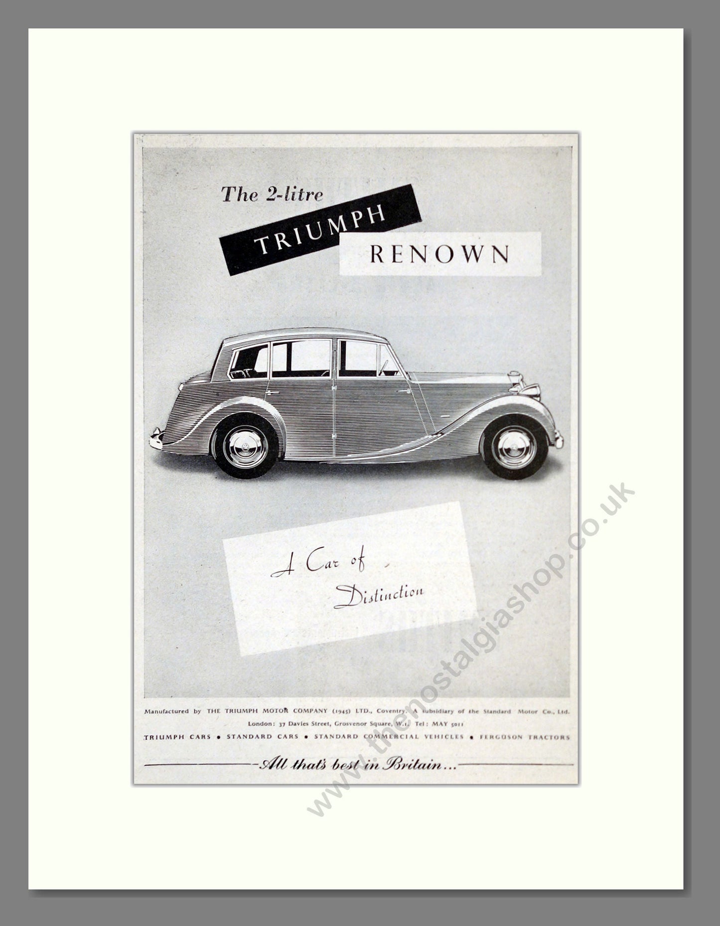Triumph - Renown. Vintage Advert 1950 (ref AD61215)