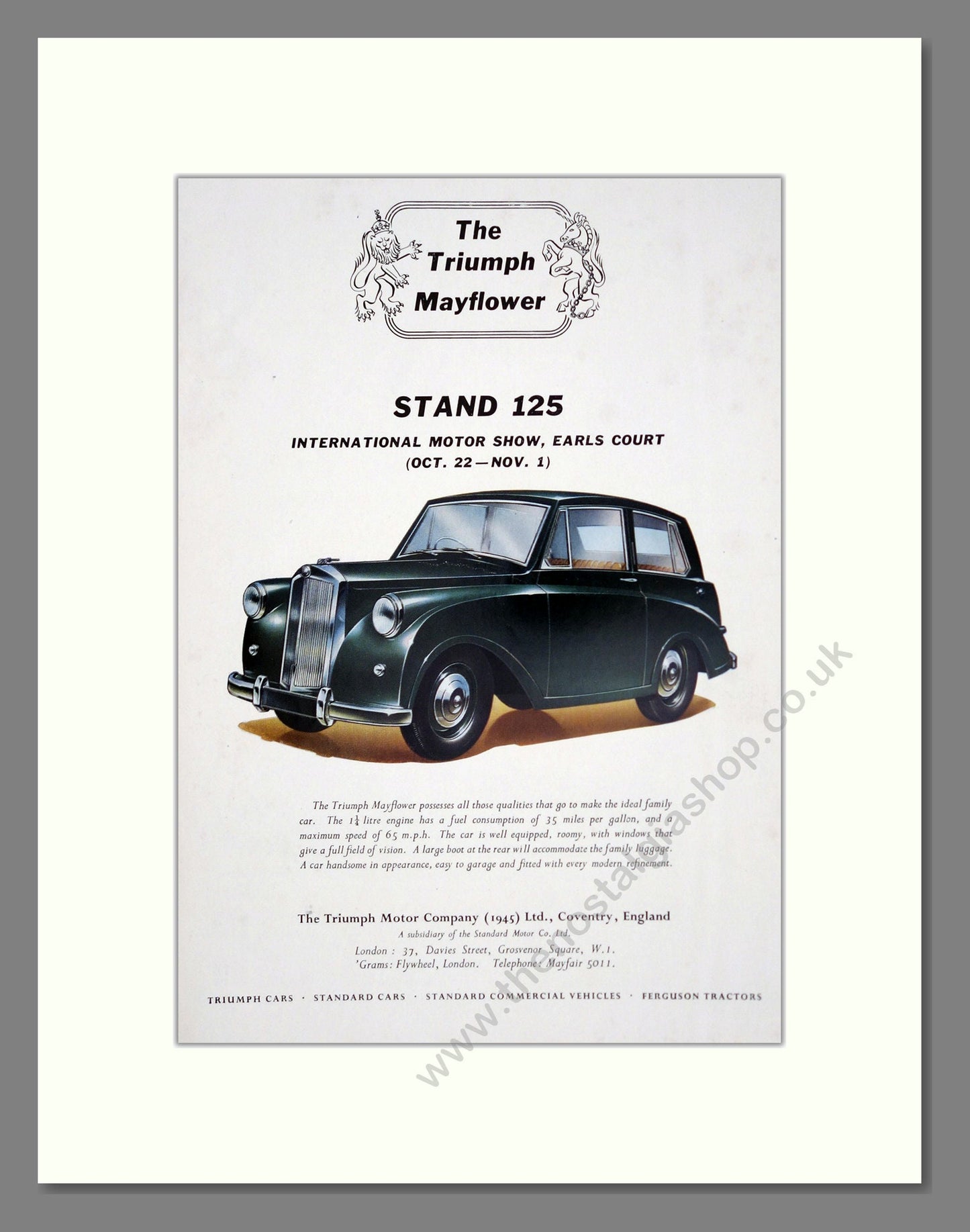 Triumph - Mayflower. Vintage Advert 1952 (ref AD61223)
