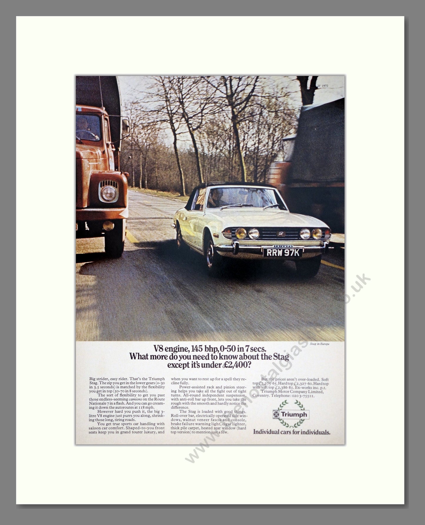 Triumph - Stag. Vintage Advert 1972 (ref AD61253)