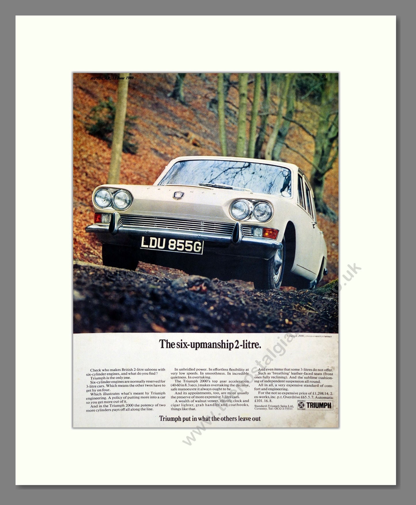 Triumph - 2000. Vintage Advert 1969 (ref AD61304)