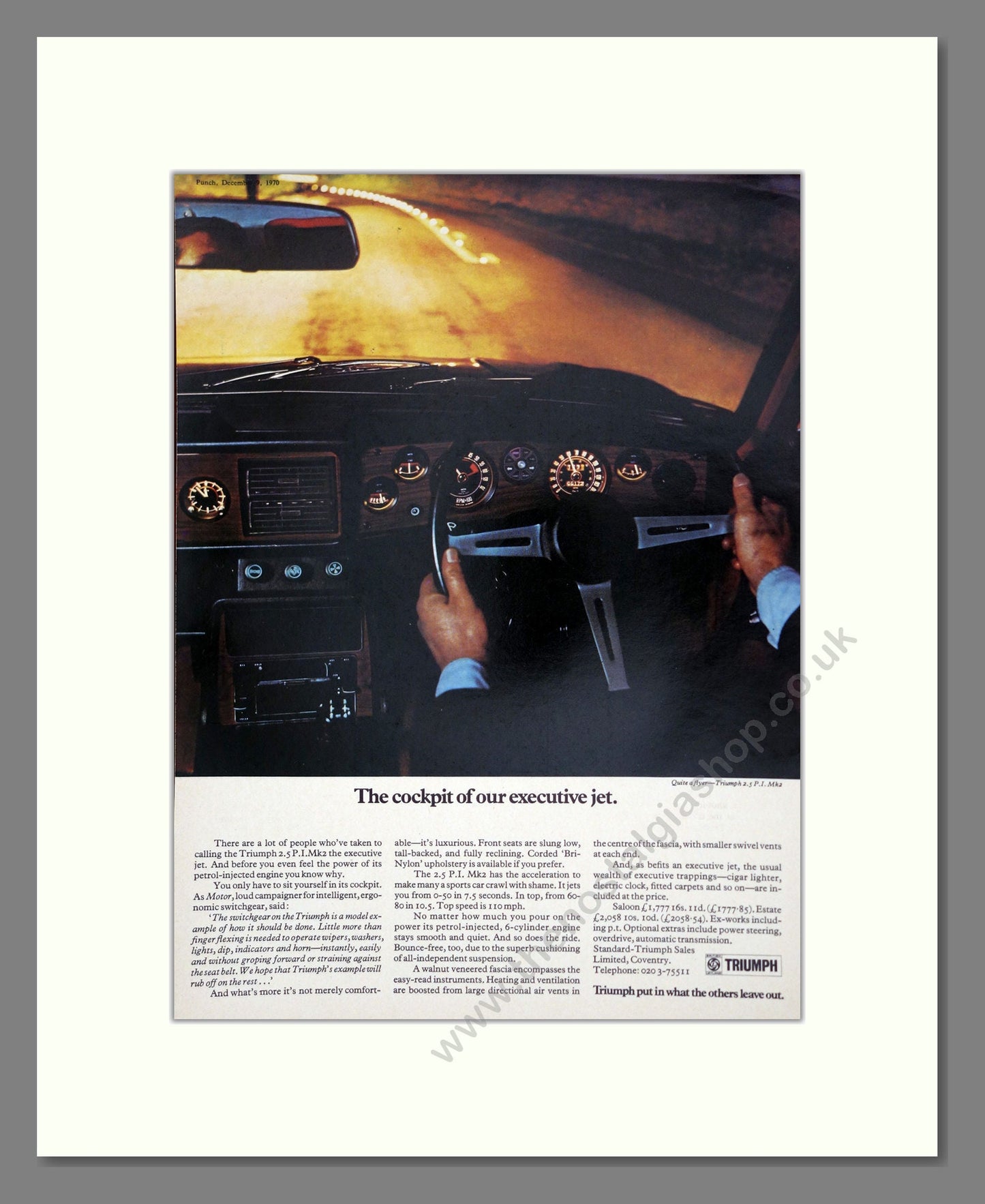 Triumph - 2.5 PI Mk2. Vintage Advert 1970 (ref AD61309)