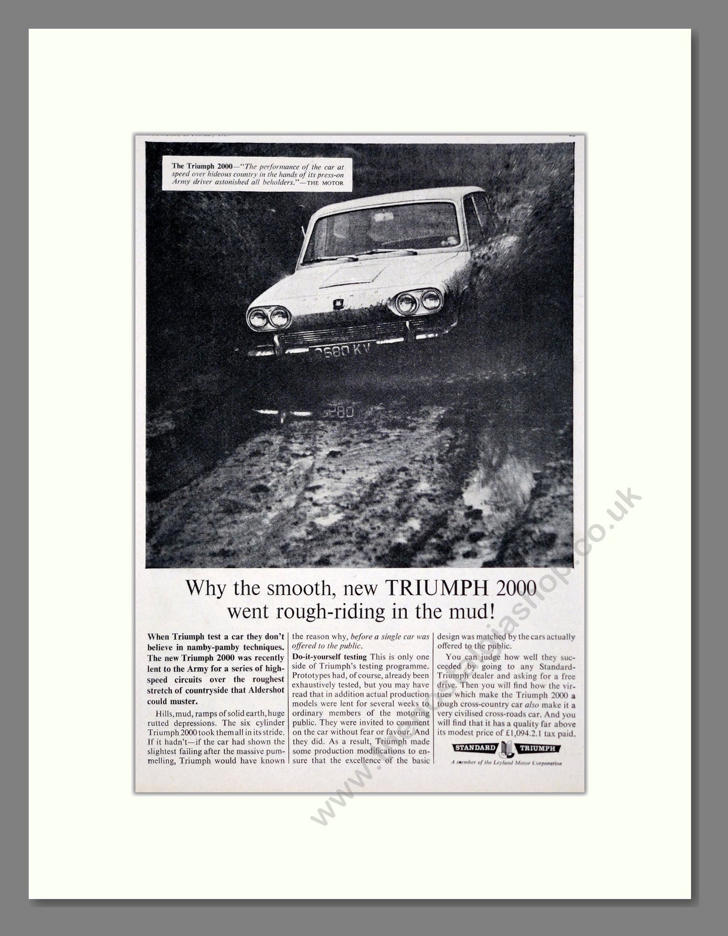 Triumph - 2000. Vintage Advert 1964 (ref AD61318)