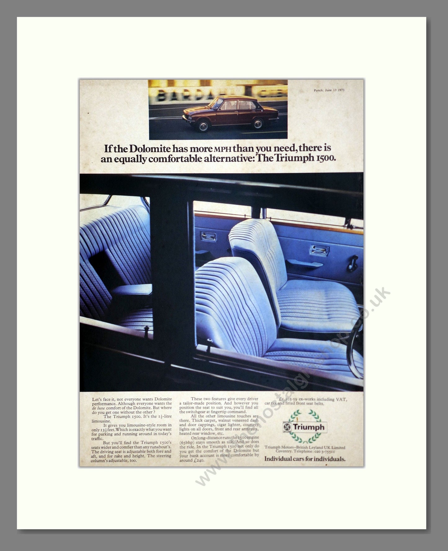 Triumph - 1500. Vintage Advert 1973 (ref AD61366)