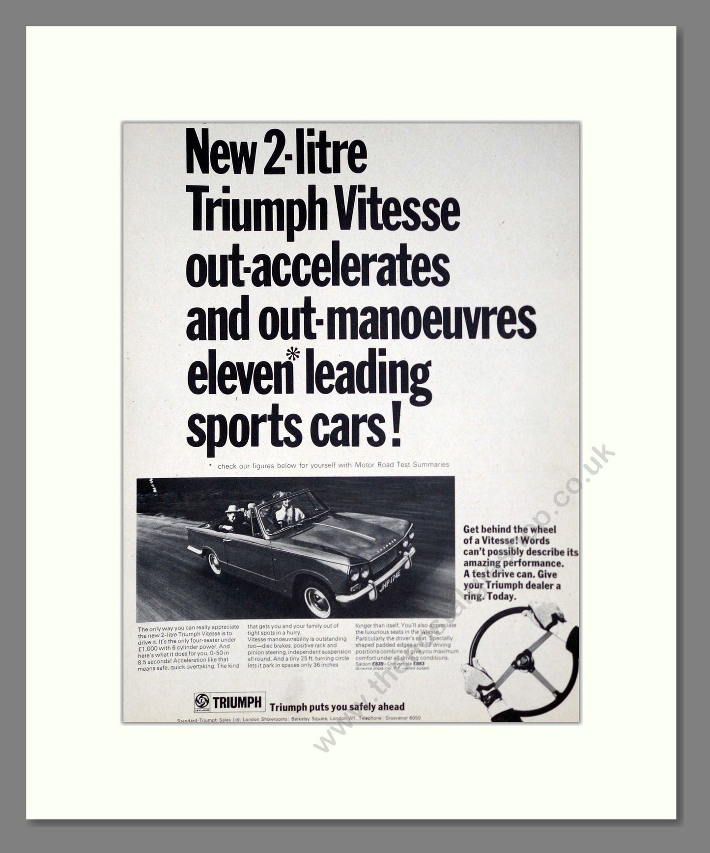 Triumph - Vitesse. Vintage Advert 1967 (ref AD61441)