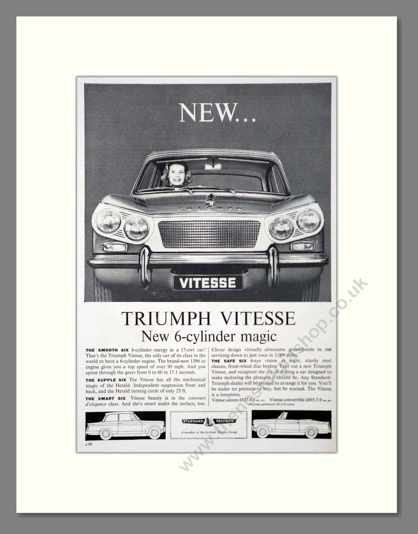 Triumph - Vitesse. Vintage Advert 1962 (ref AD61445)