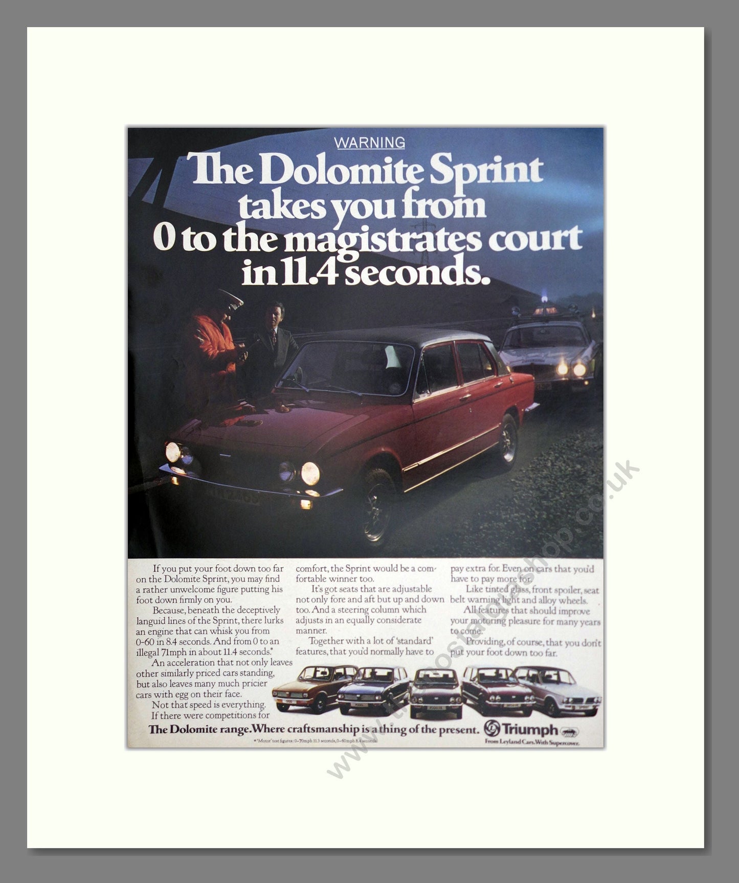 Triumph - Dolomite Sprint. Vintage Advert 1978 (ref AD61450)