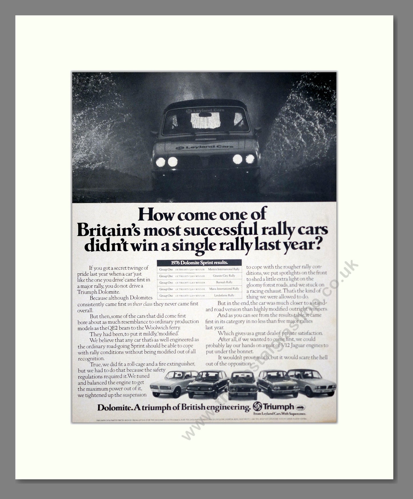 Triumph - Dolomite Sprint. Vintage Advert 1977 (ref AD61453)
