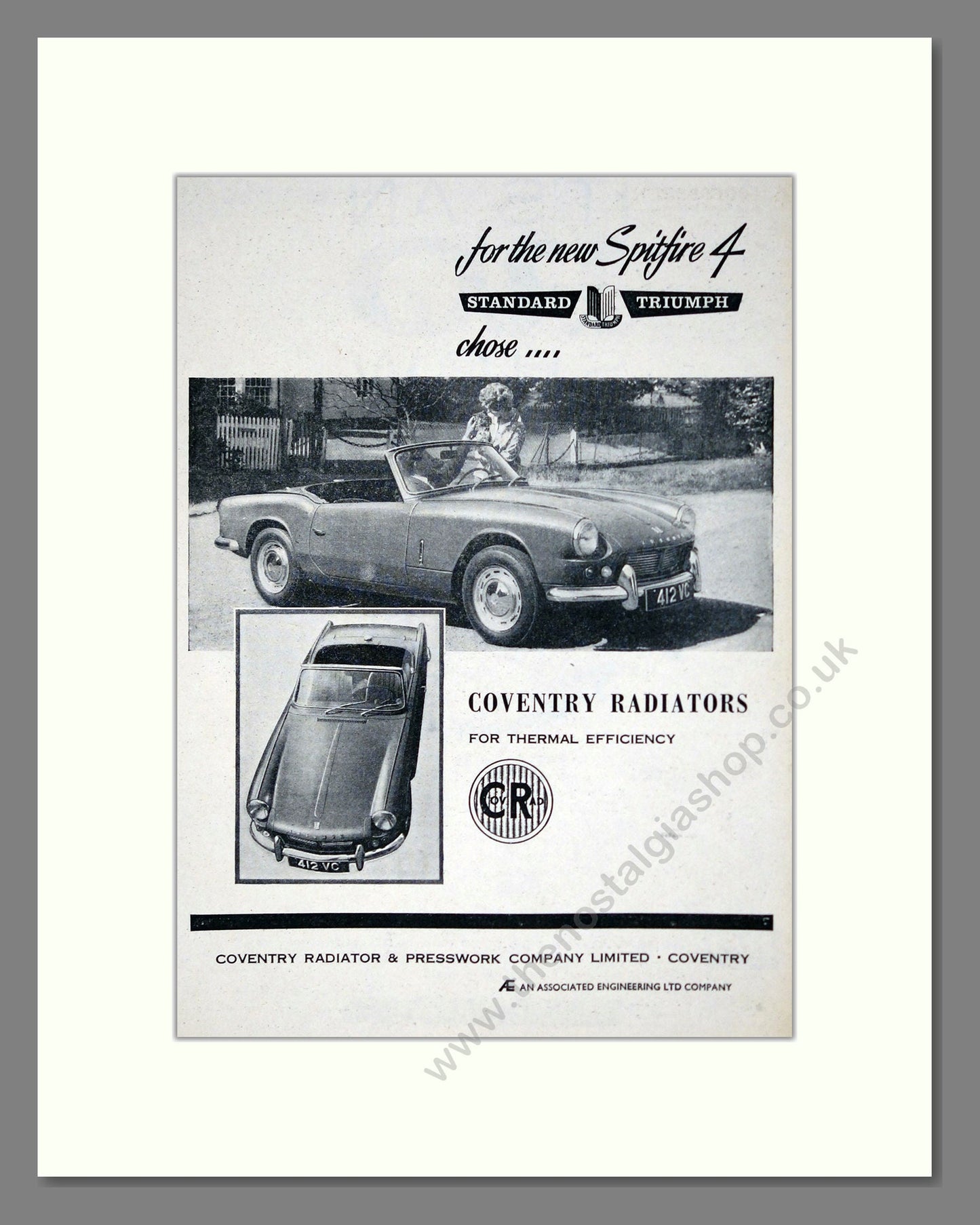 Triumph - Spitfire 4. Vintage Advert 1962 (ref AD61488)