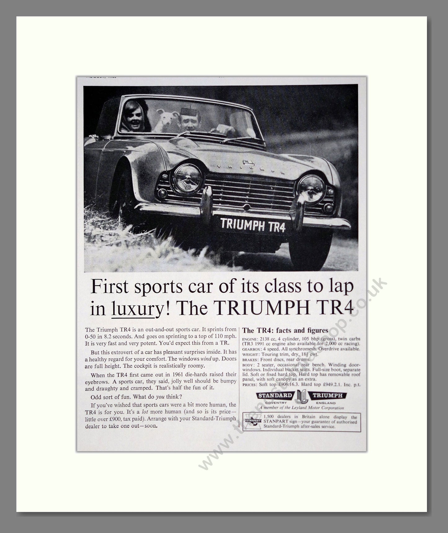 Triumph - TR4. Vintage Advert 1963 (ref AD61504)
