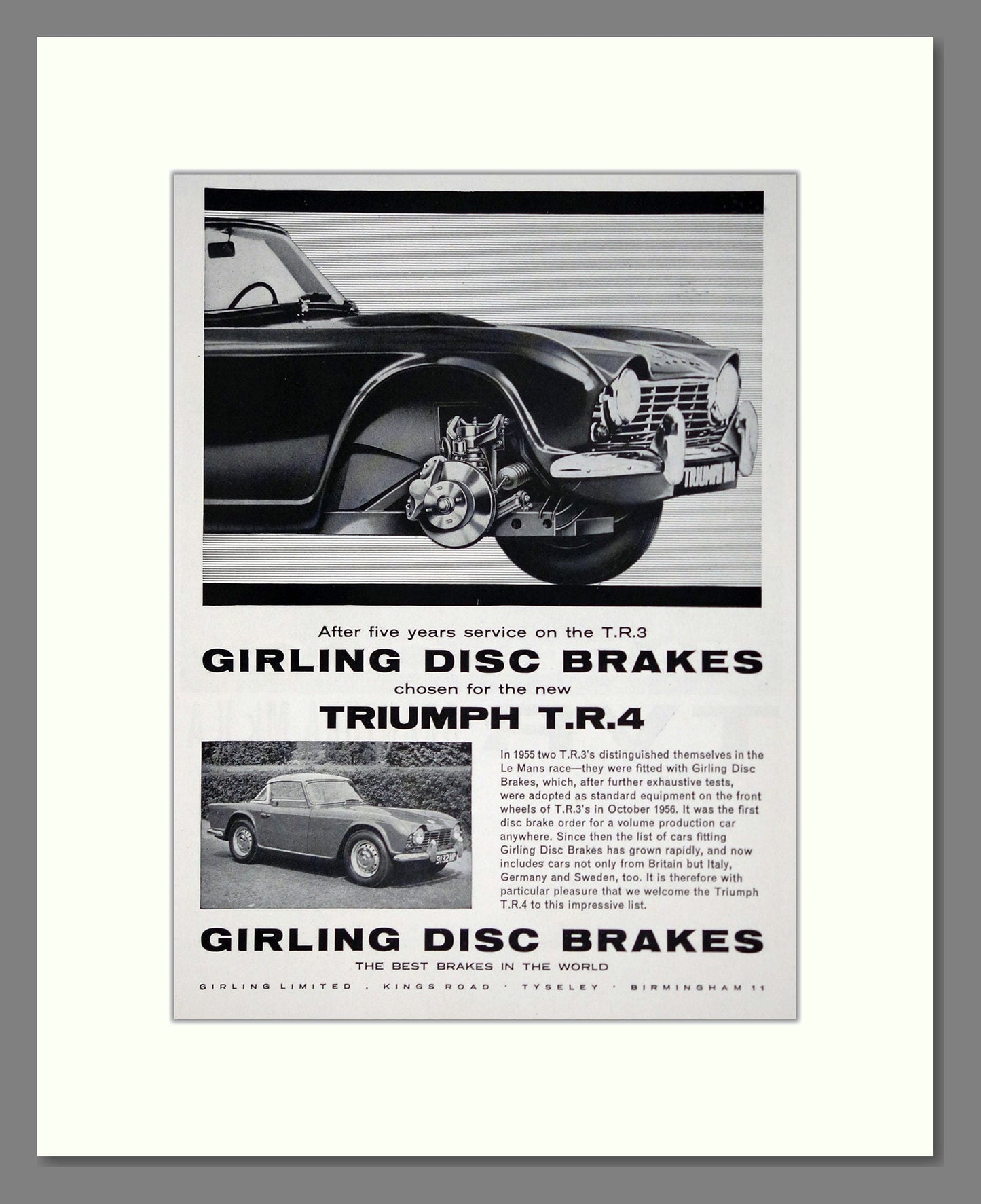 Triumph - TR4. Vintage Advert 1962 (ref AD61505)