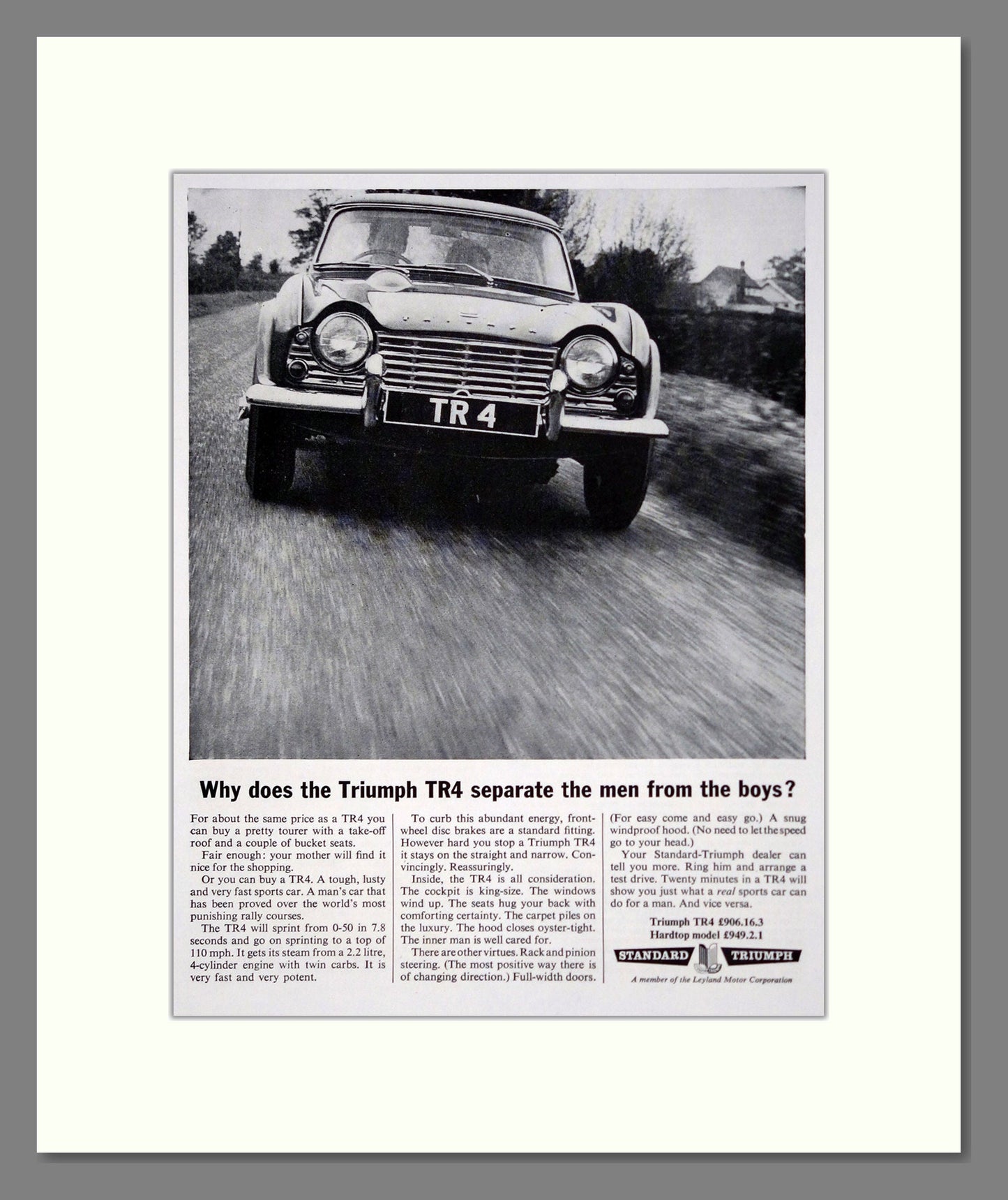 Triumph - TR4. Vintage Advert 1964 (ref AD61506)