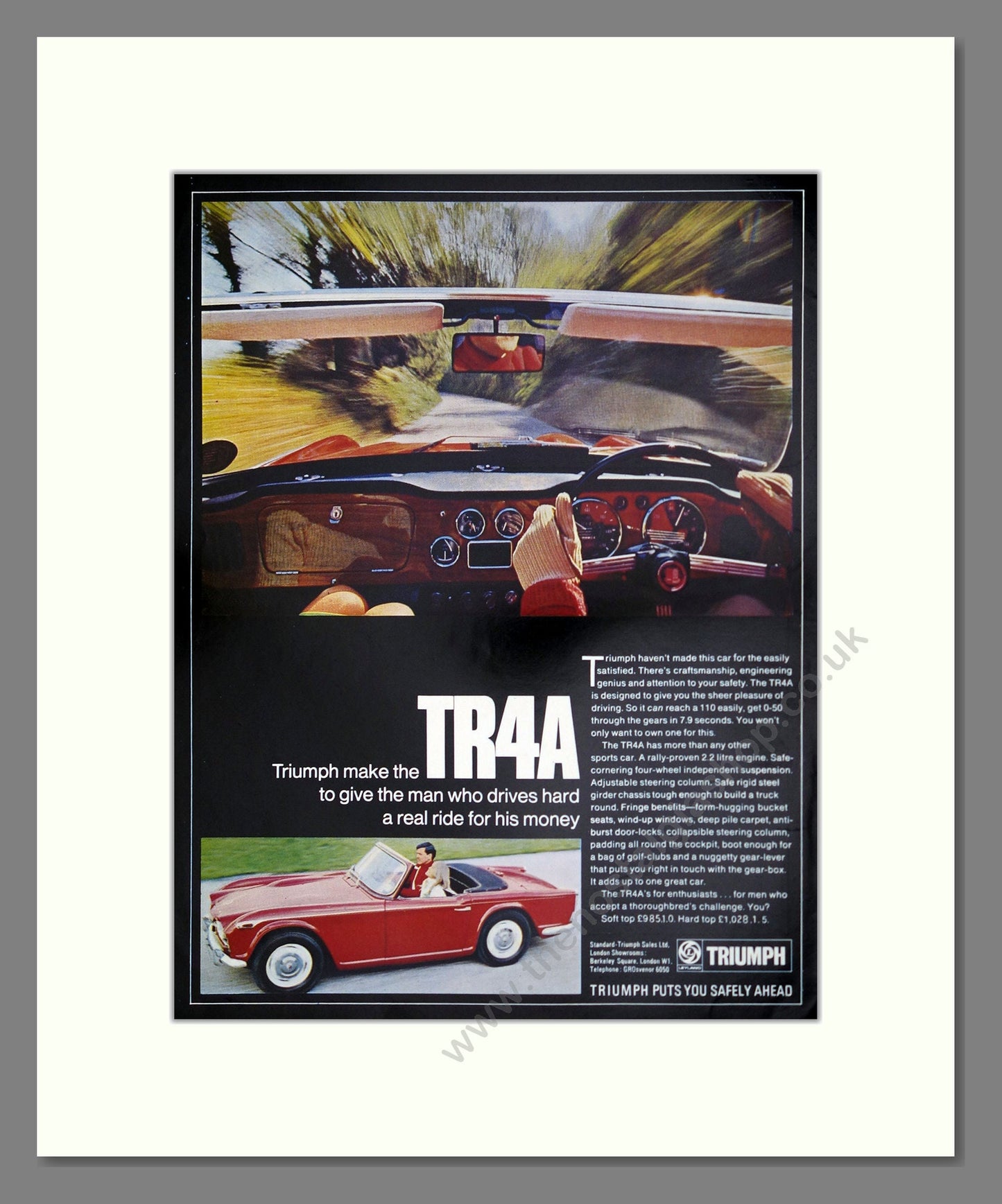 Triumph - TR4A. Vintage Advert 1967 (ref AD61510)