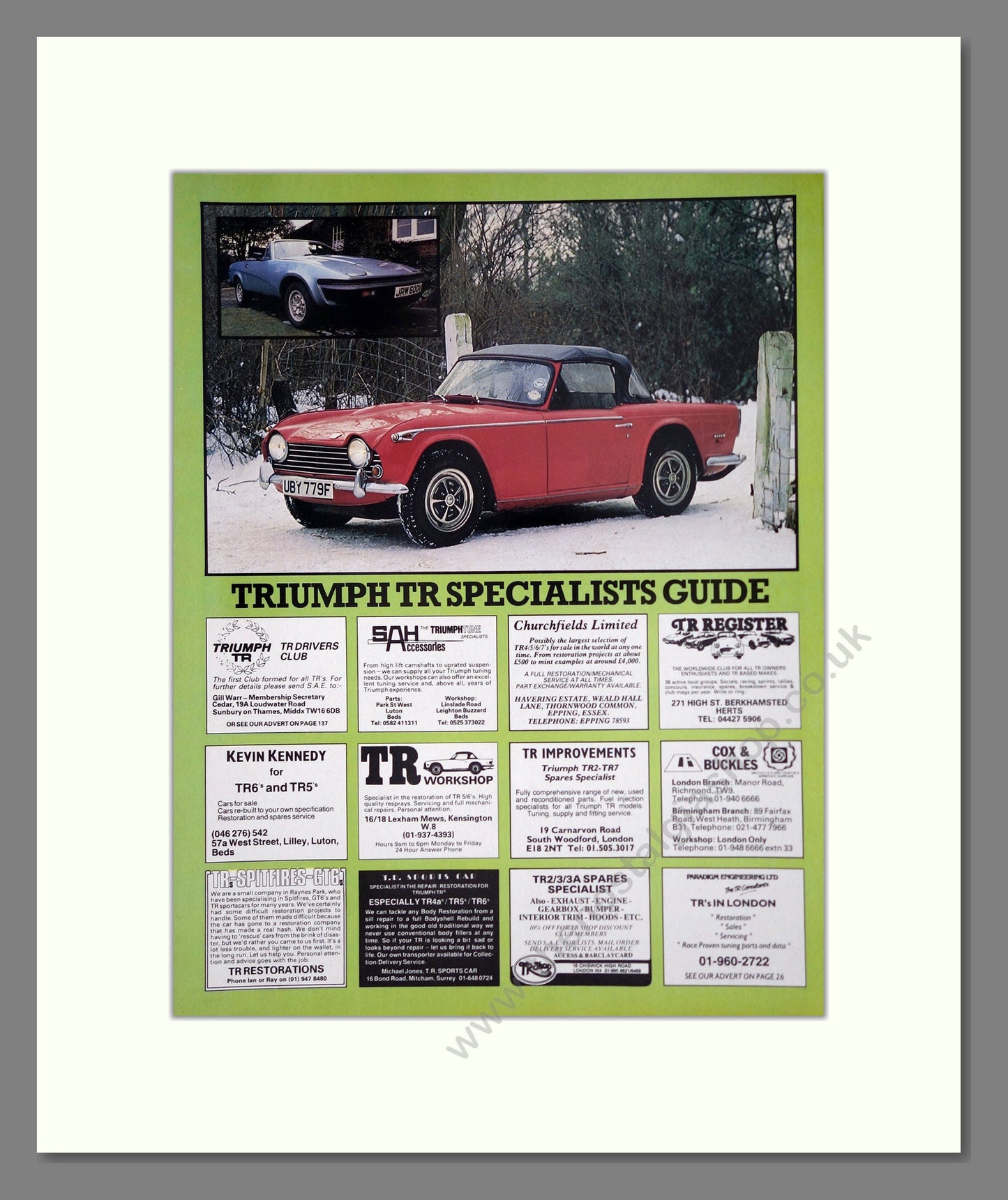 Triumph - TR Specialists. Vintage Advert 1983 (ref AD61519)