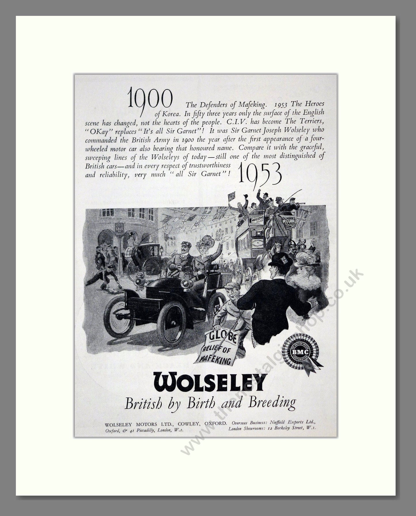 Wolseley - British By Birth And Breeding. Vintage Advert 1953 (ref AD61560)