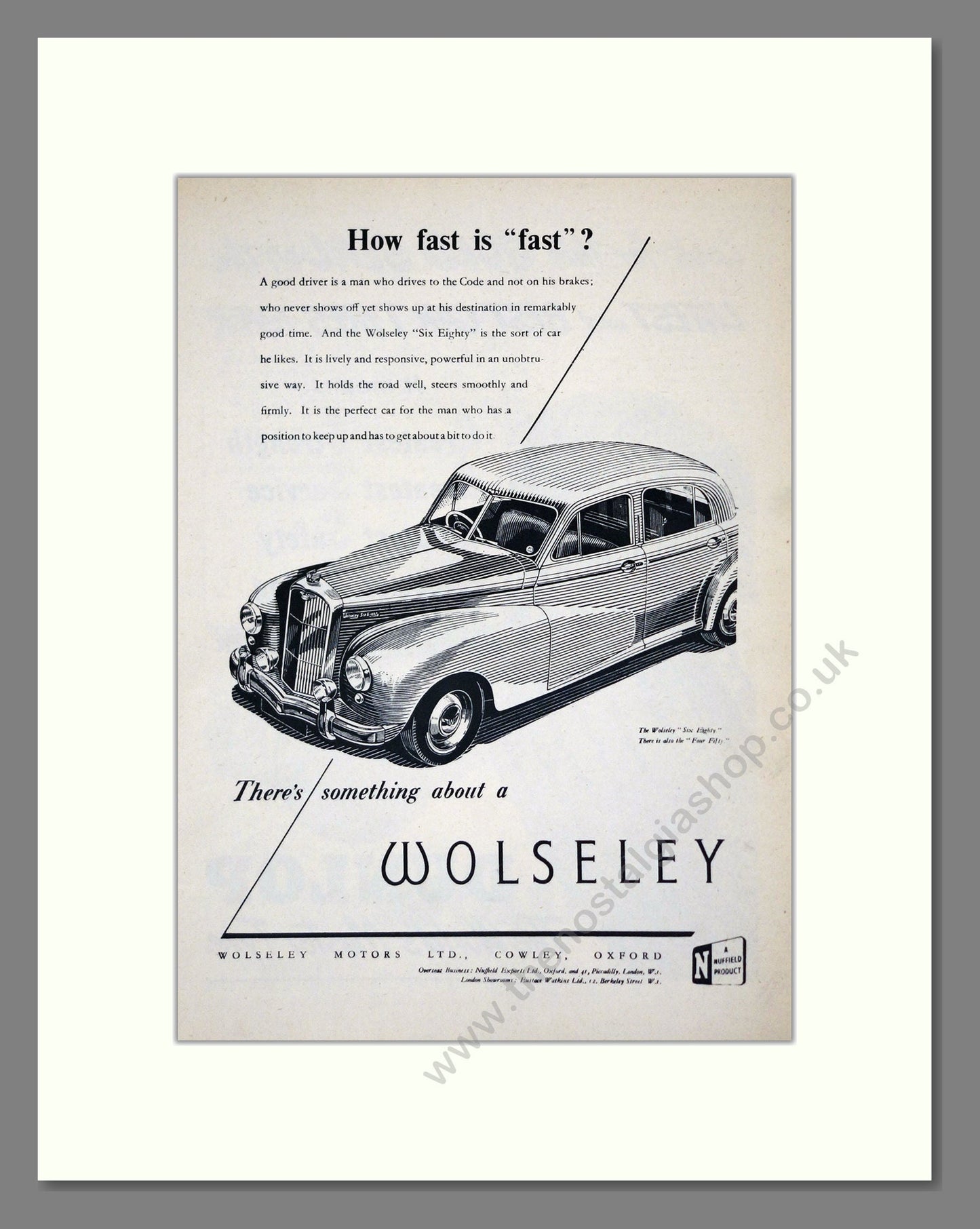 Wolseley - Six-Eighty. Vintage Advert 1952 (ref AD61580)