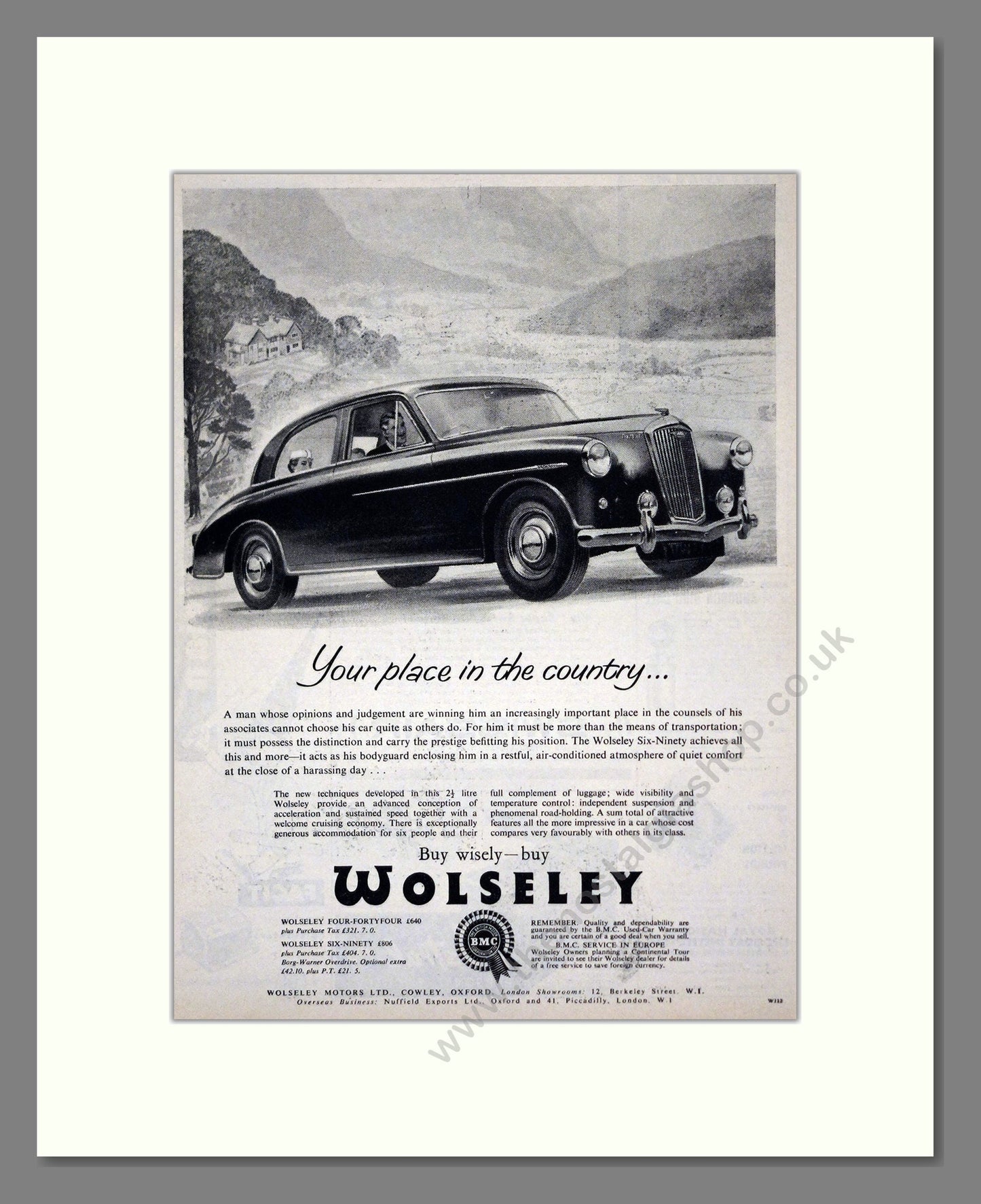 Wolseley - Six-Ninety. Vintage Advert 1956 (ref AD61588)