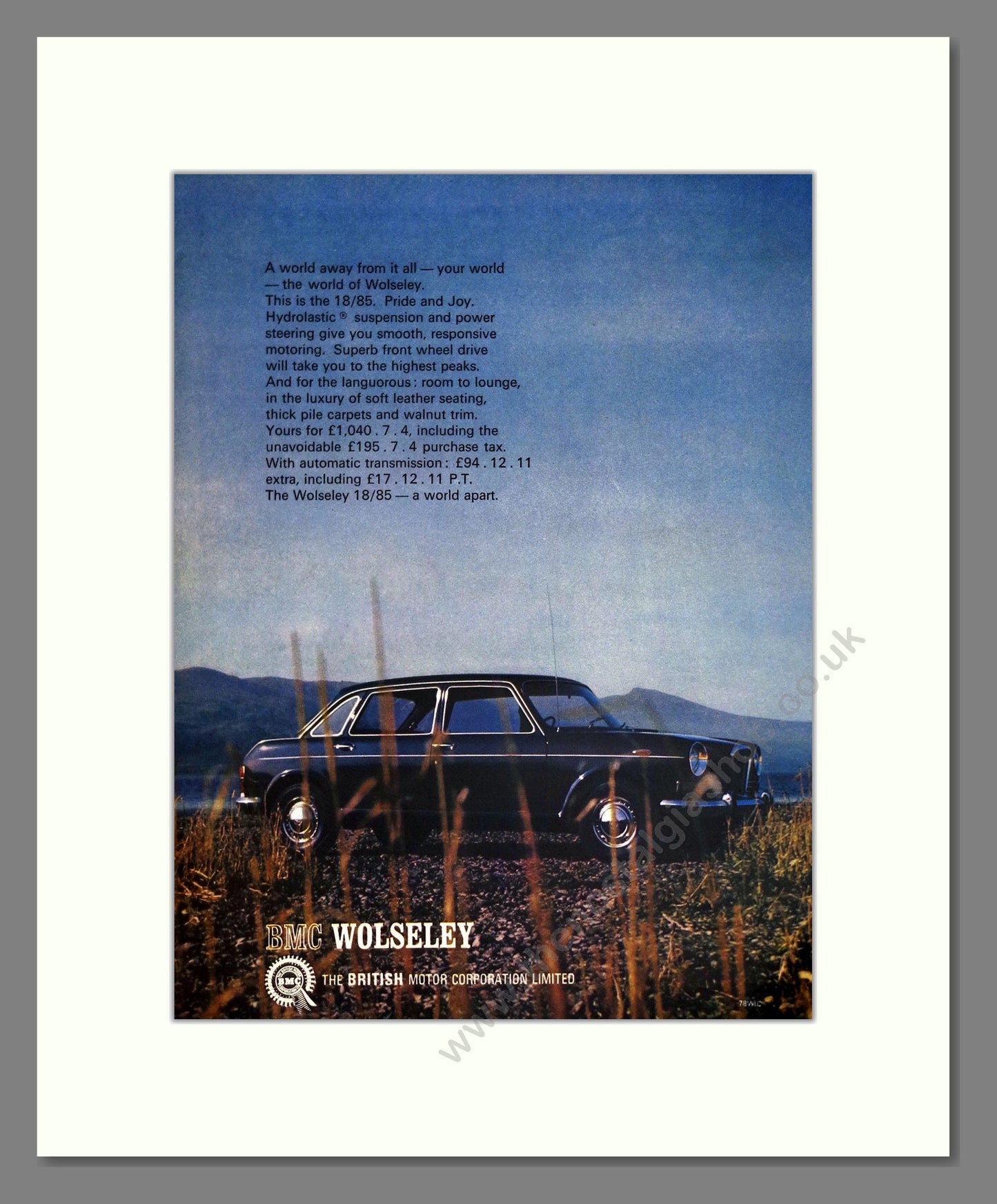 Wolseley - 18/85. Vintage Advert 1967 (ref AD61601)