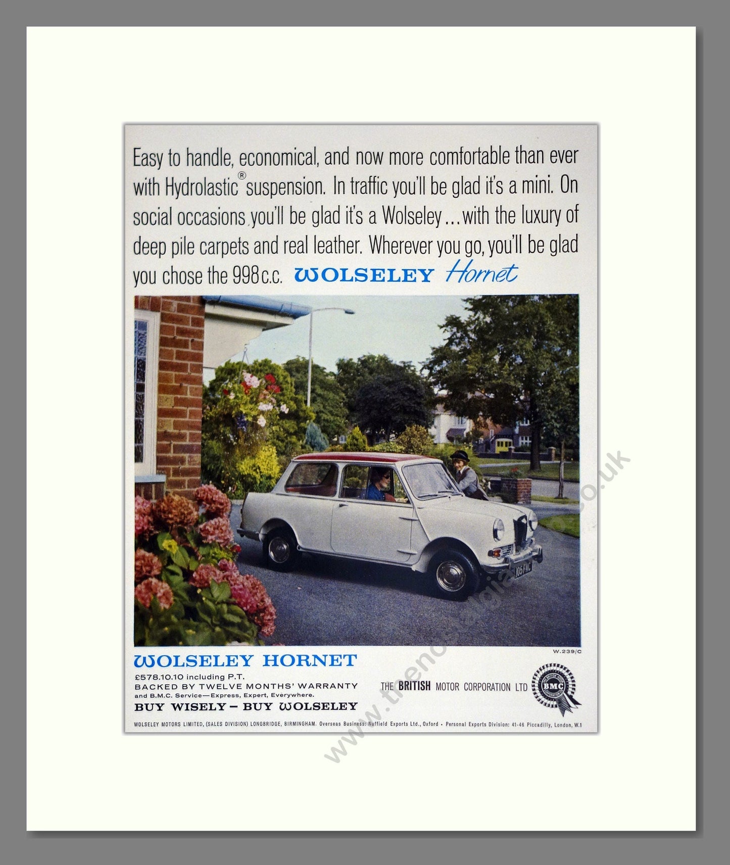 Wolseley - Hornet. Vintage Advert 1965 (ref AD61609)