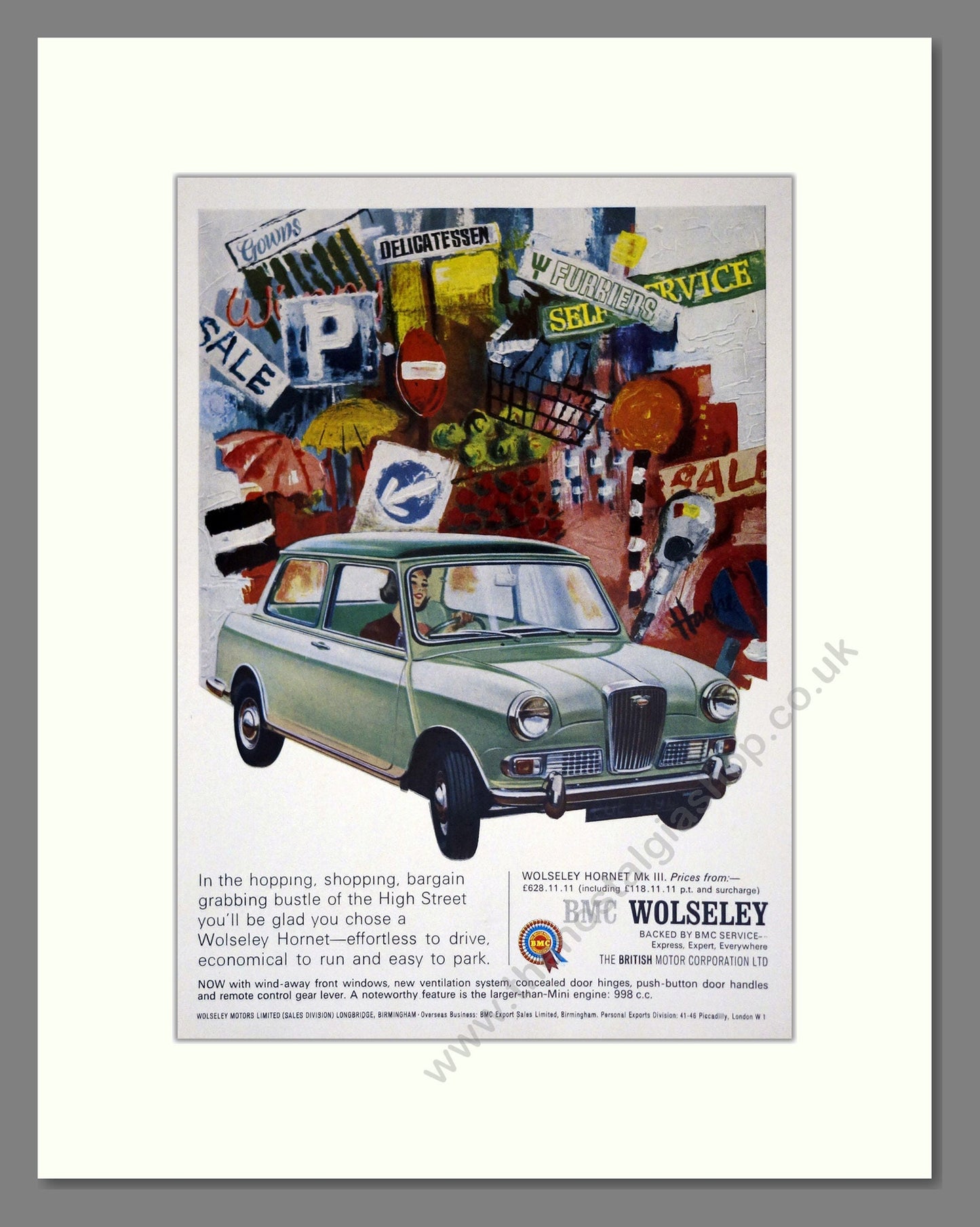 Wolseley - Hornet. Vintage Advert 1967 (ref AD61616)