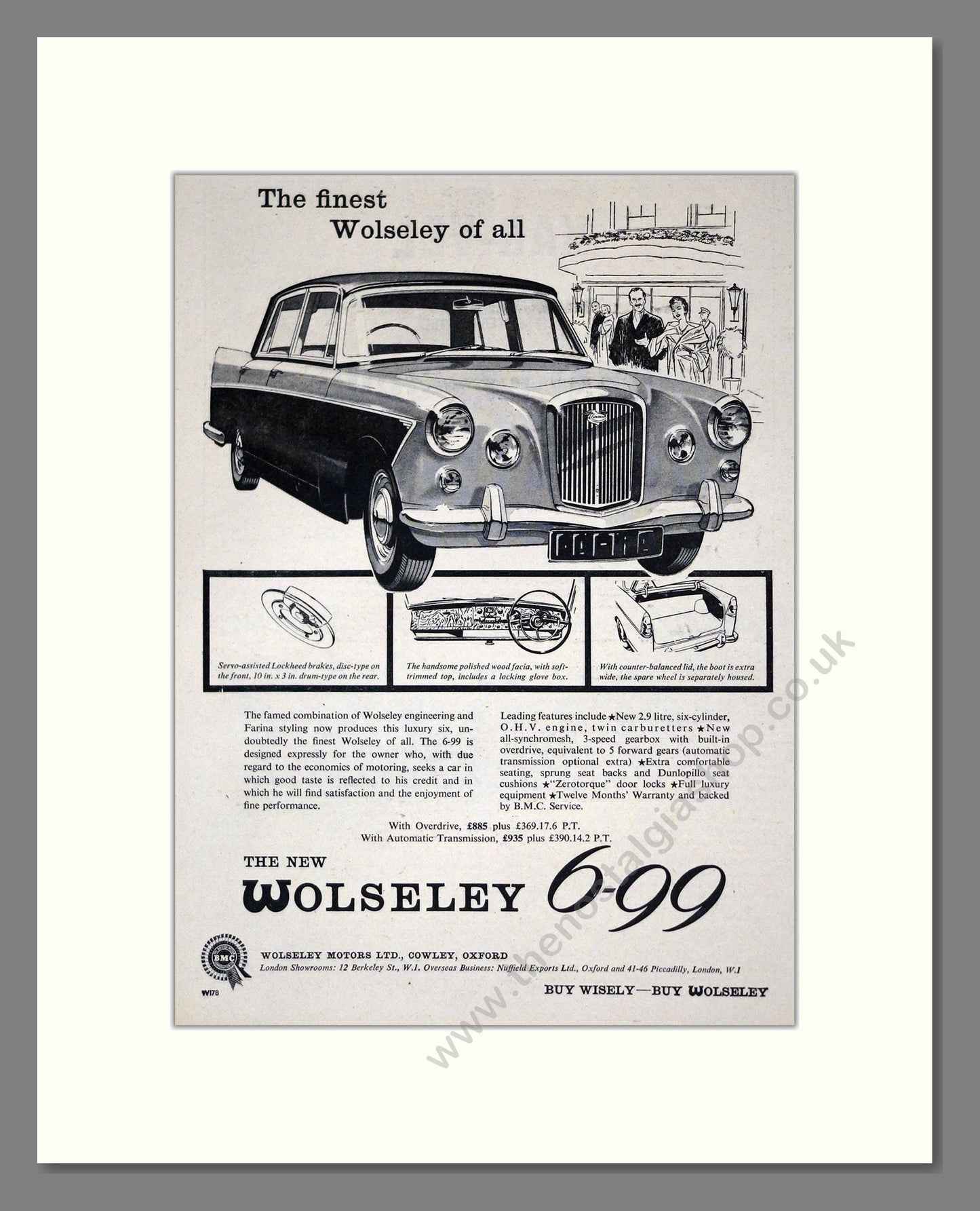 Wolseley - 6-99. Vintage Advert 1959 (ref AD61623)