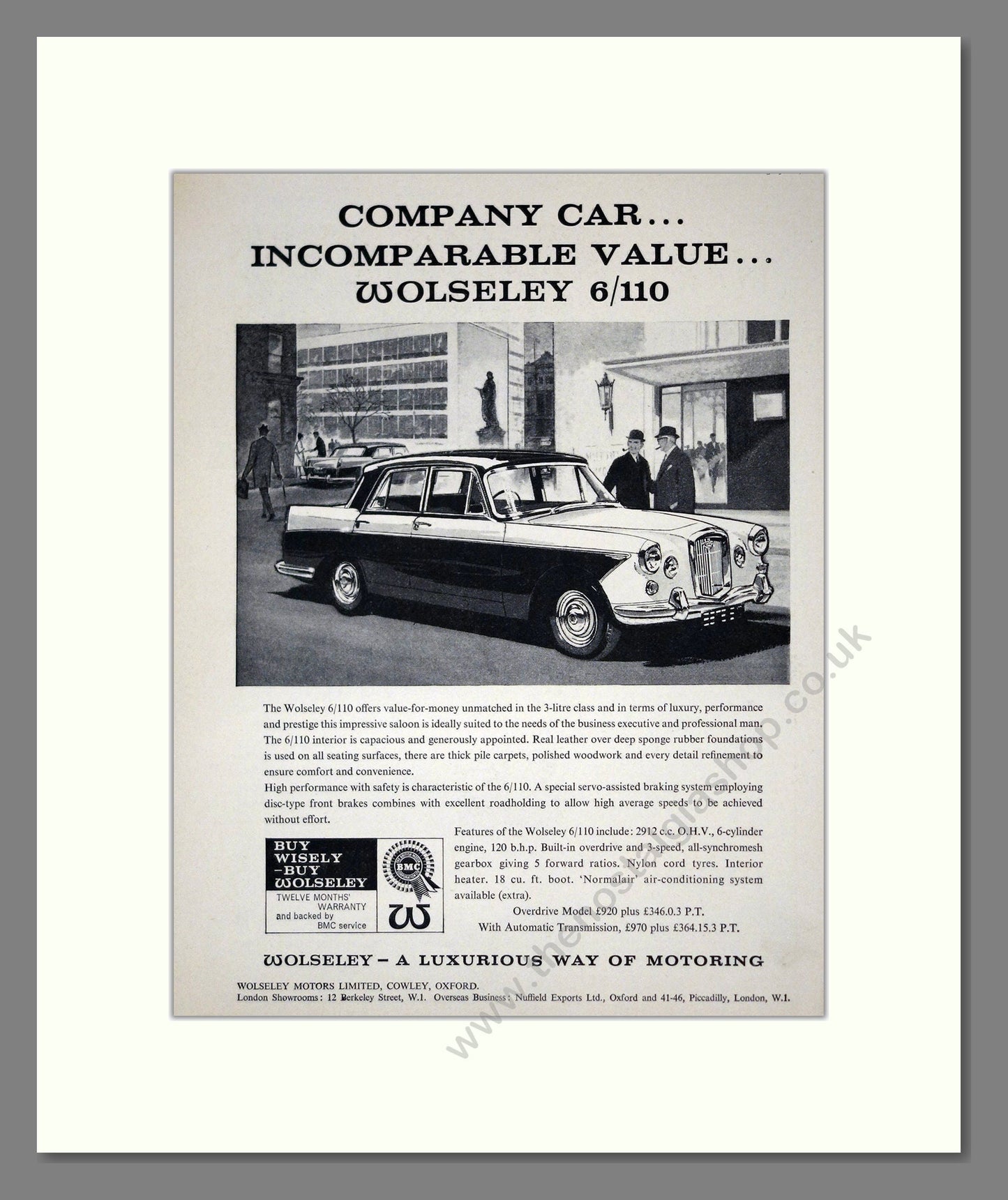 Wolseley - 6/110. Vintage Advert 1962 (ref AD61633)