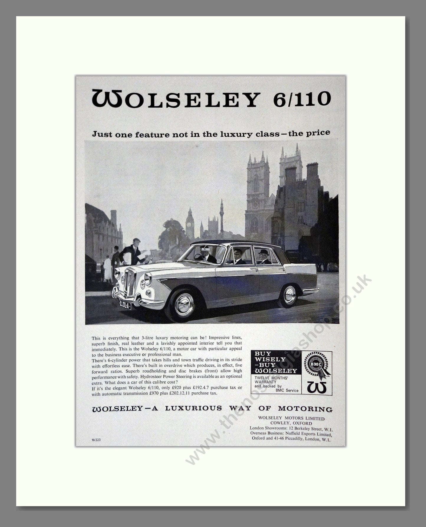 Wolseley - 6/110. Vintage Advert 1966 (ref AD61637)