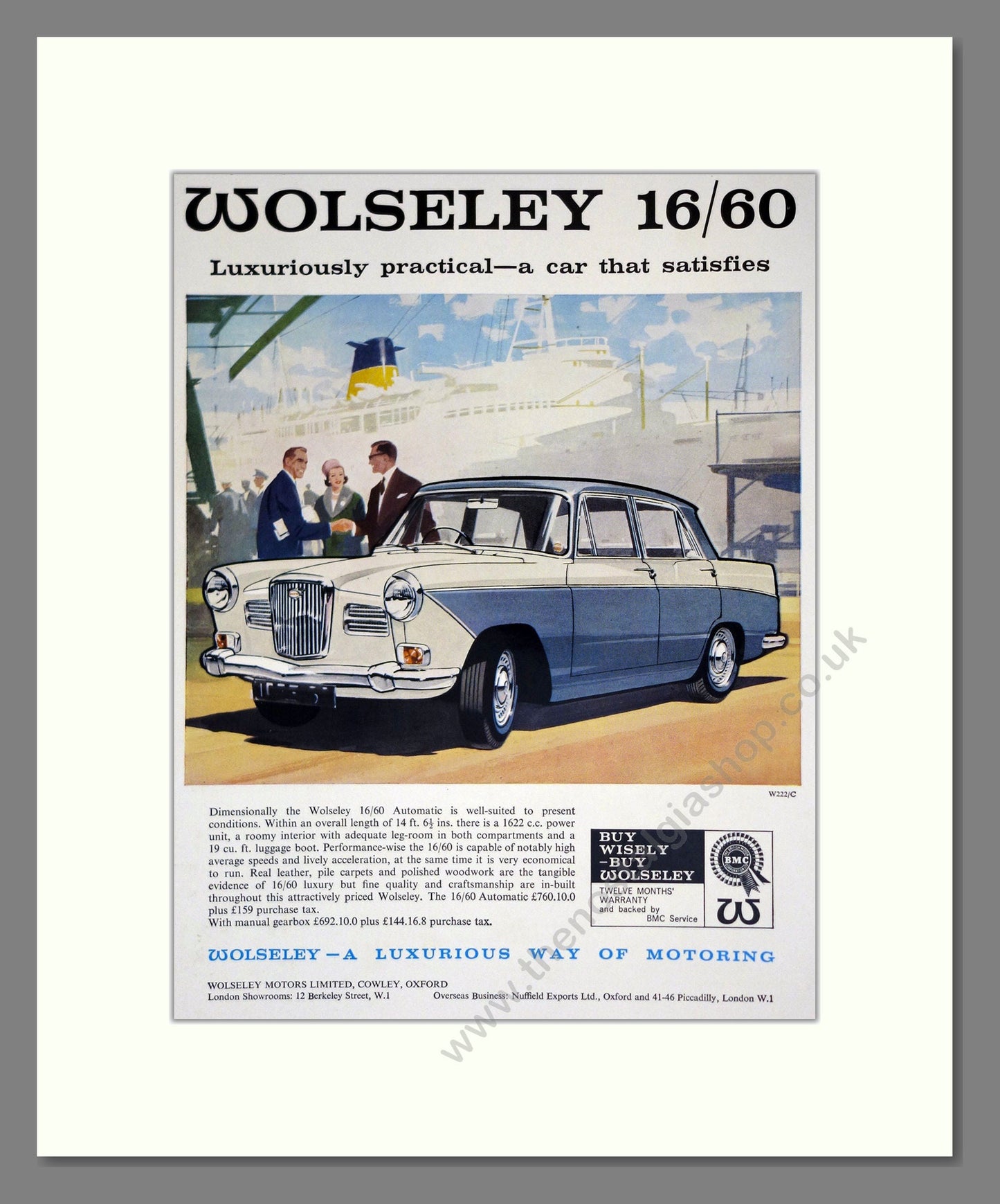Wolseley - 16/60. Vintage Advert 1963 (ref AD61647)