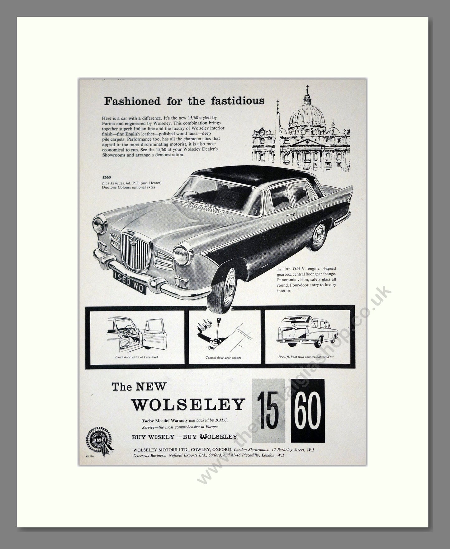 Wolseley - 15/60. Vintage Advert 1959 (ref AD61651)