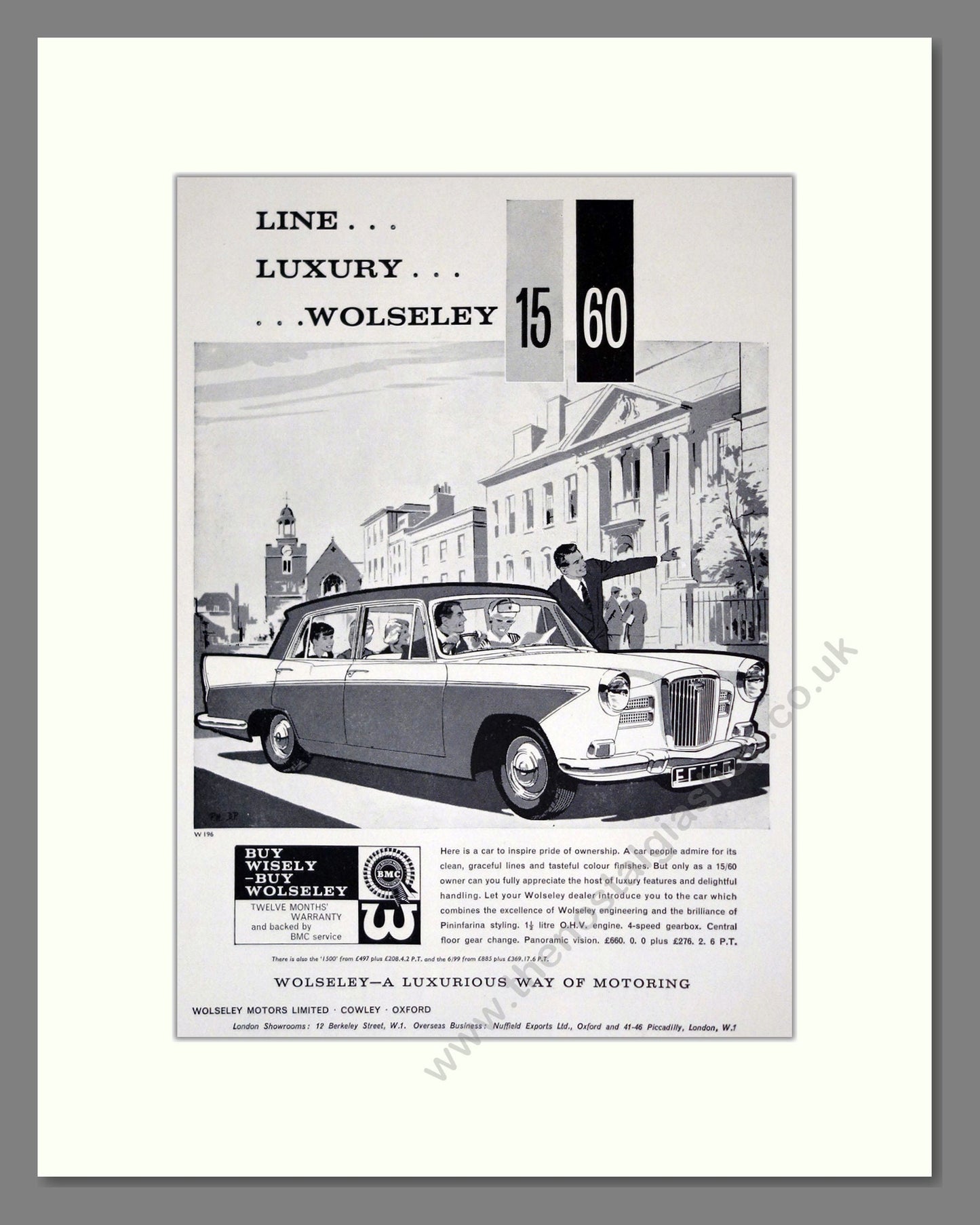 Wolseley - 15/60. Vintage Advert 1961 (ref AD61655)