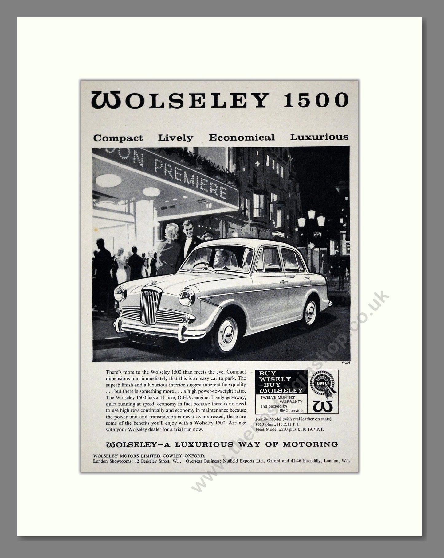 Wolseley - 1500. Vintage Advert 1963 (ref AD61663)