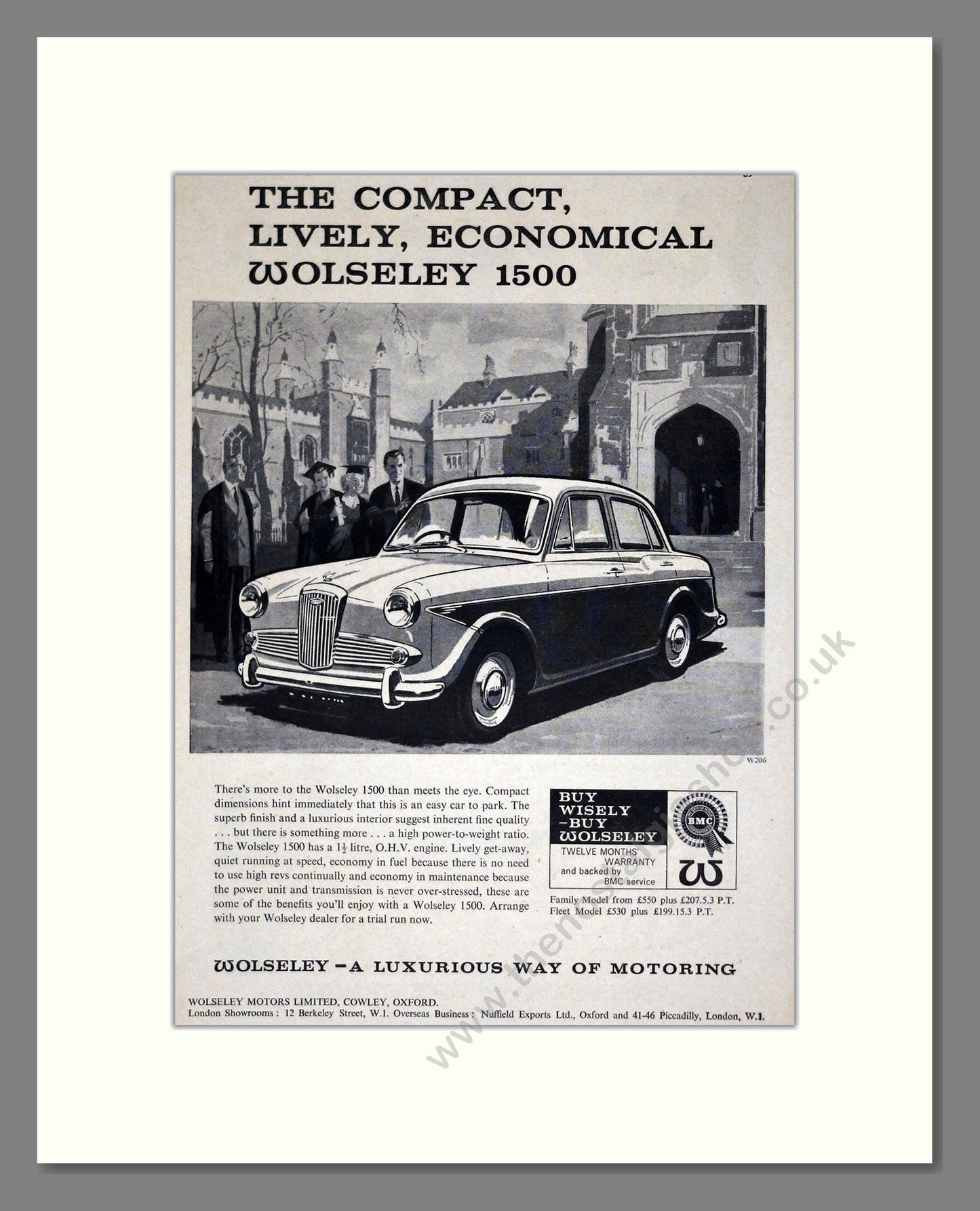 Wolseley - 1500. Vintage Advert 1962 (ref AD61667)