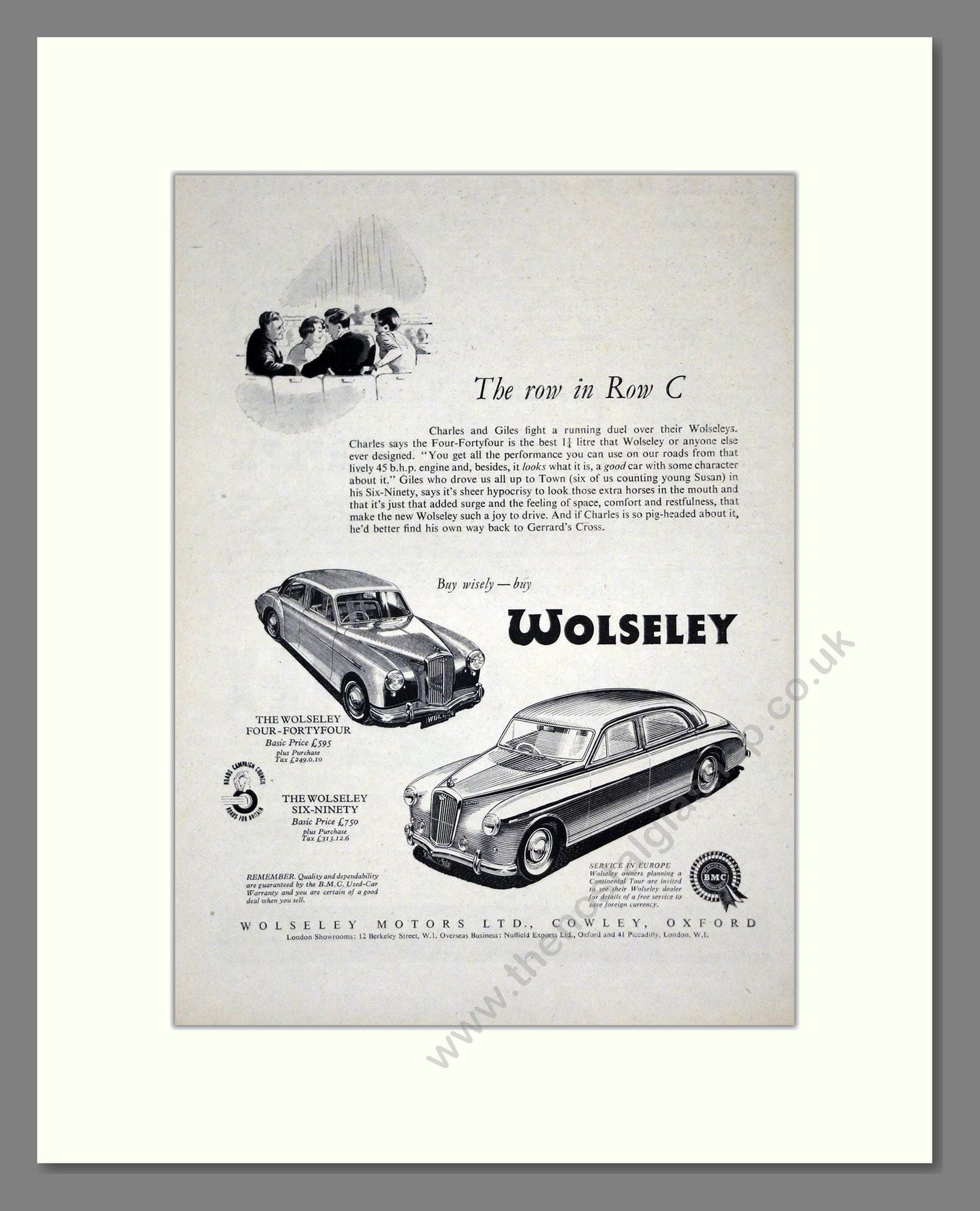 Wolseley - Six-Ninety / Four-Fortyfour. Vintage Advert 1955 (ref AD61676)