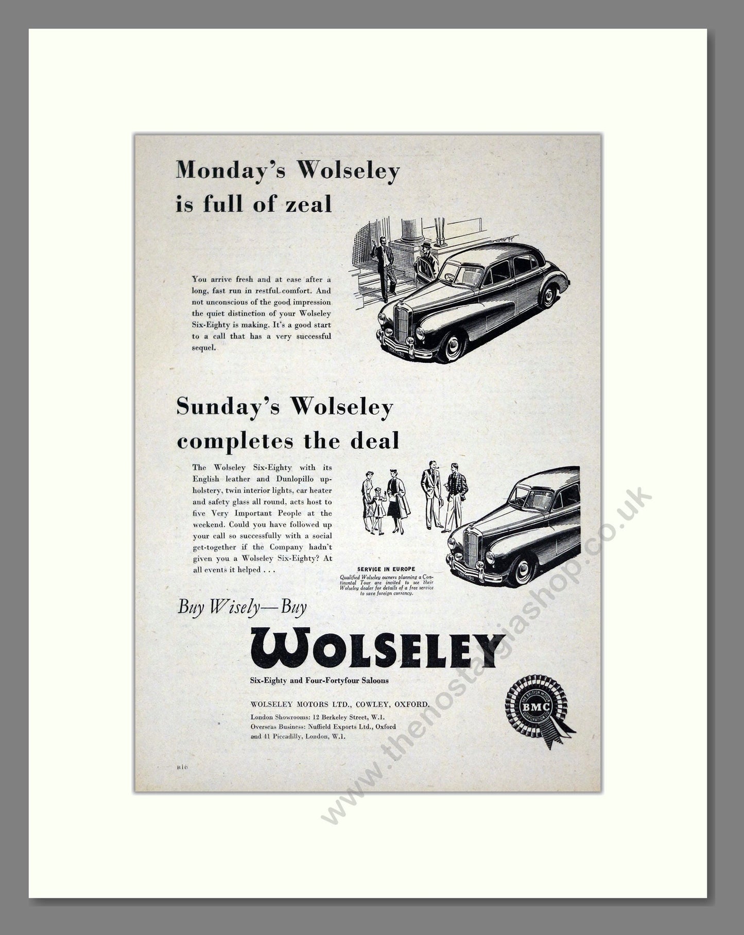 Wolseley - Six-Eighty. Vintage Advert 1954 (ref AD61677)