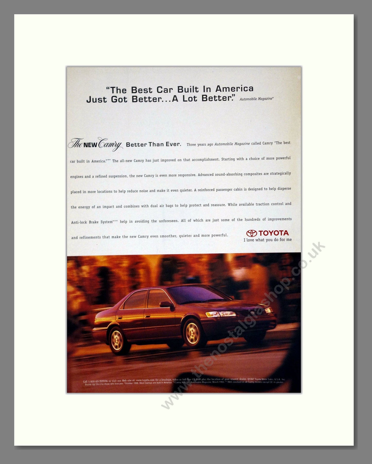 Toyota - Camry. Vintage Advert 1997 (ref AD61694)