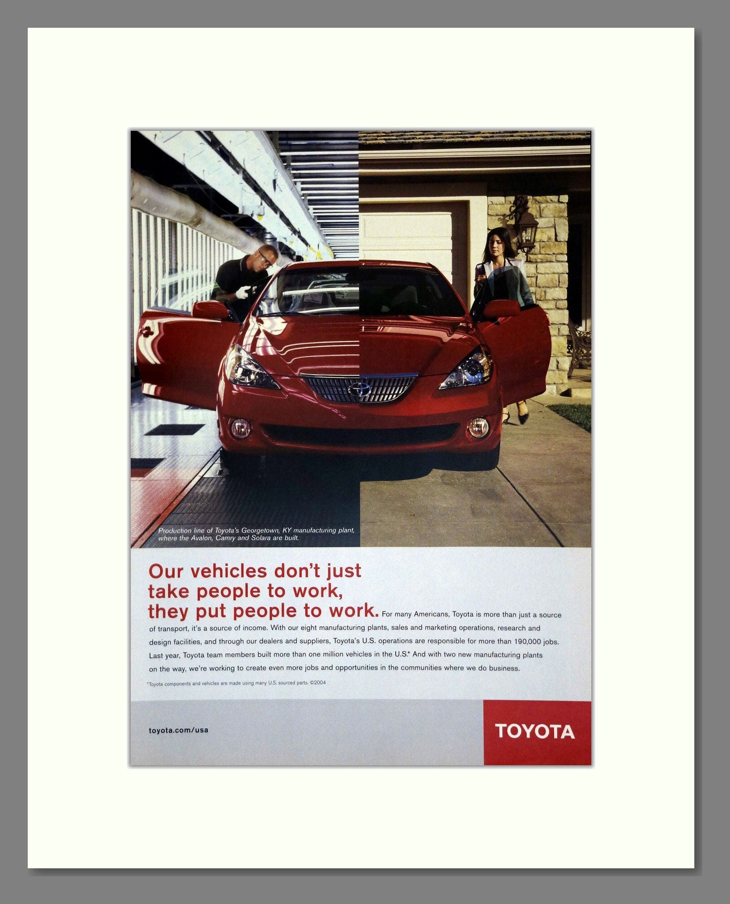 Toyota - USA Manufacturing. Vintage Advert 2005 (ref AD61699)