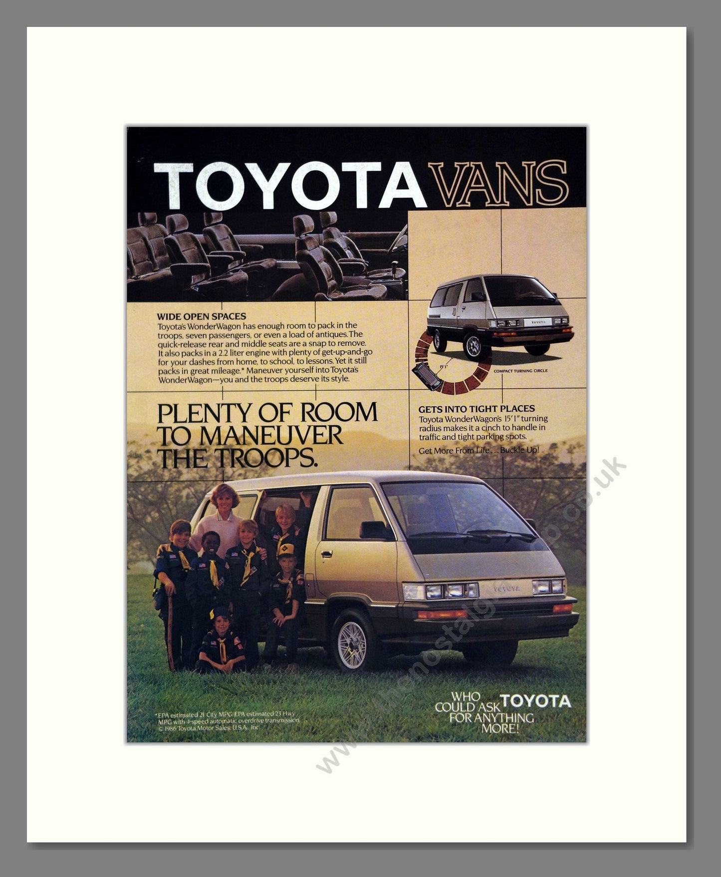 Toyota - Wonderwagon. Vintage Advert 1986 (ref AD61748)