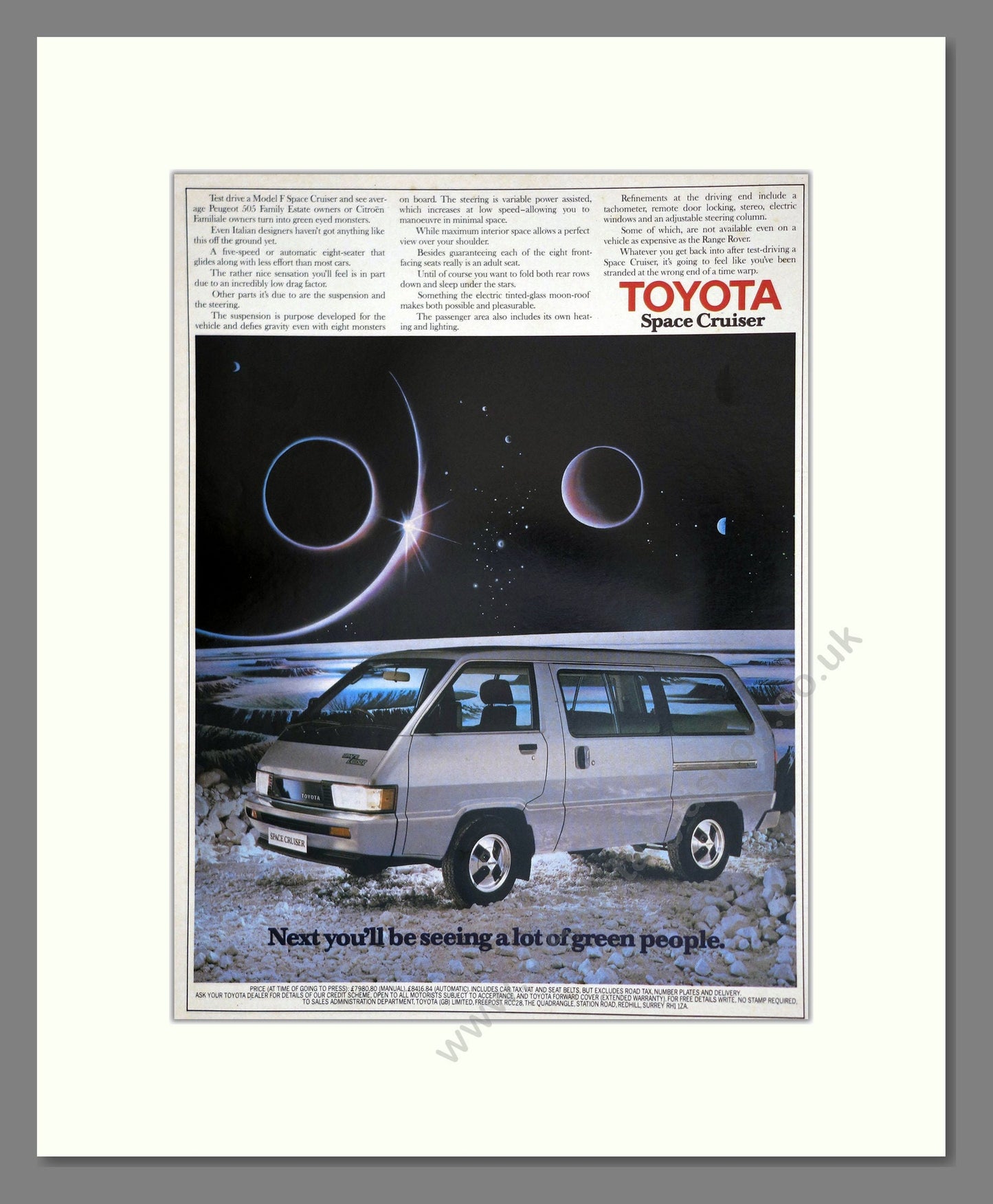 Toyota - Space Cruiser. Vintage Advert 1983 (ref AD61749)